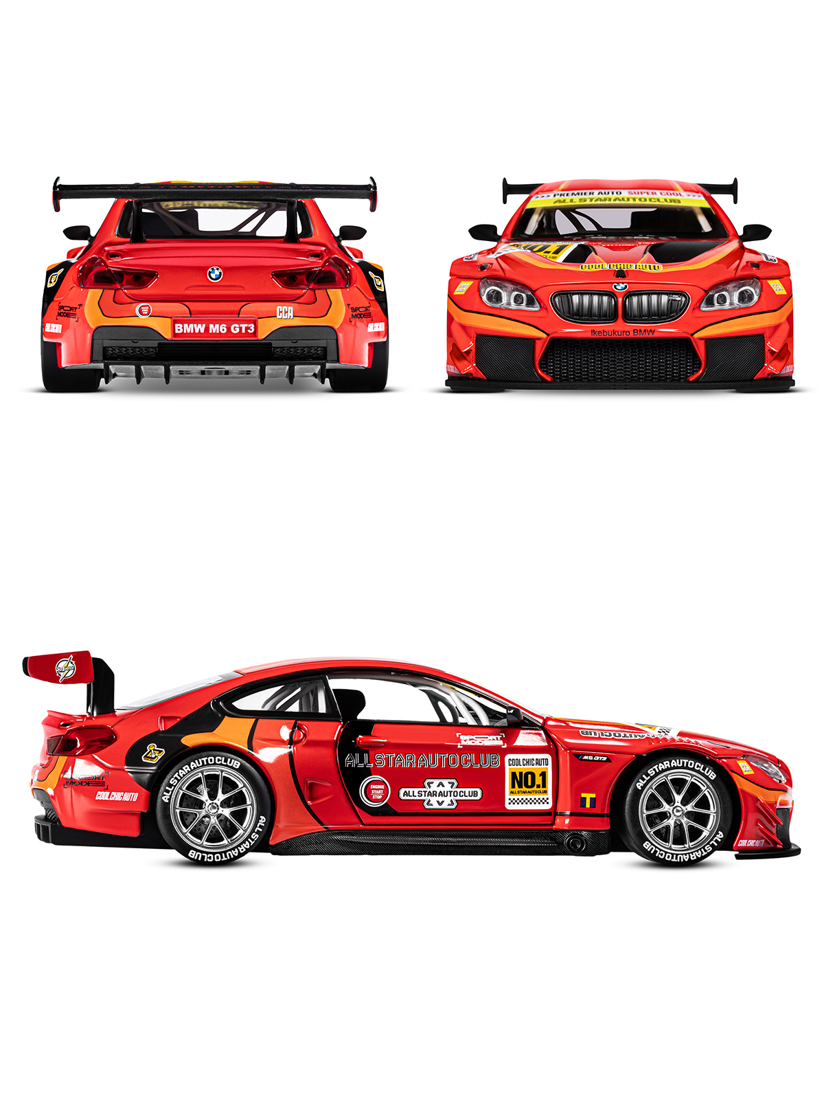 Автомобиль АВТОпанорама BMW M6 GT3 1:24 JB1251649 - фото 7