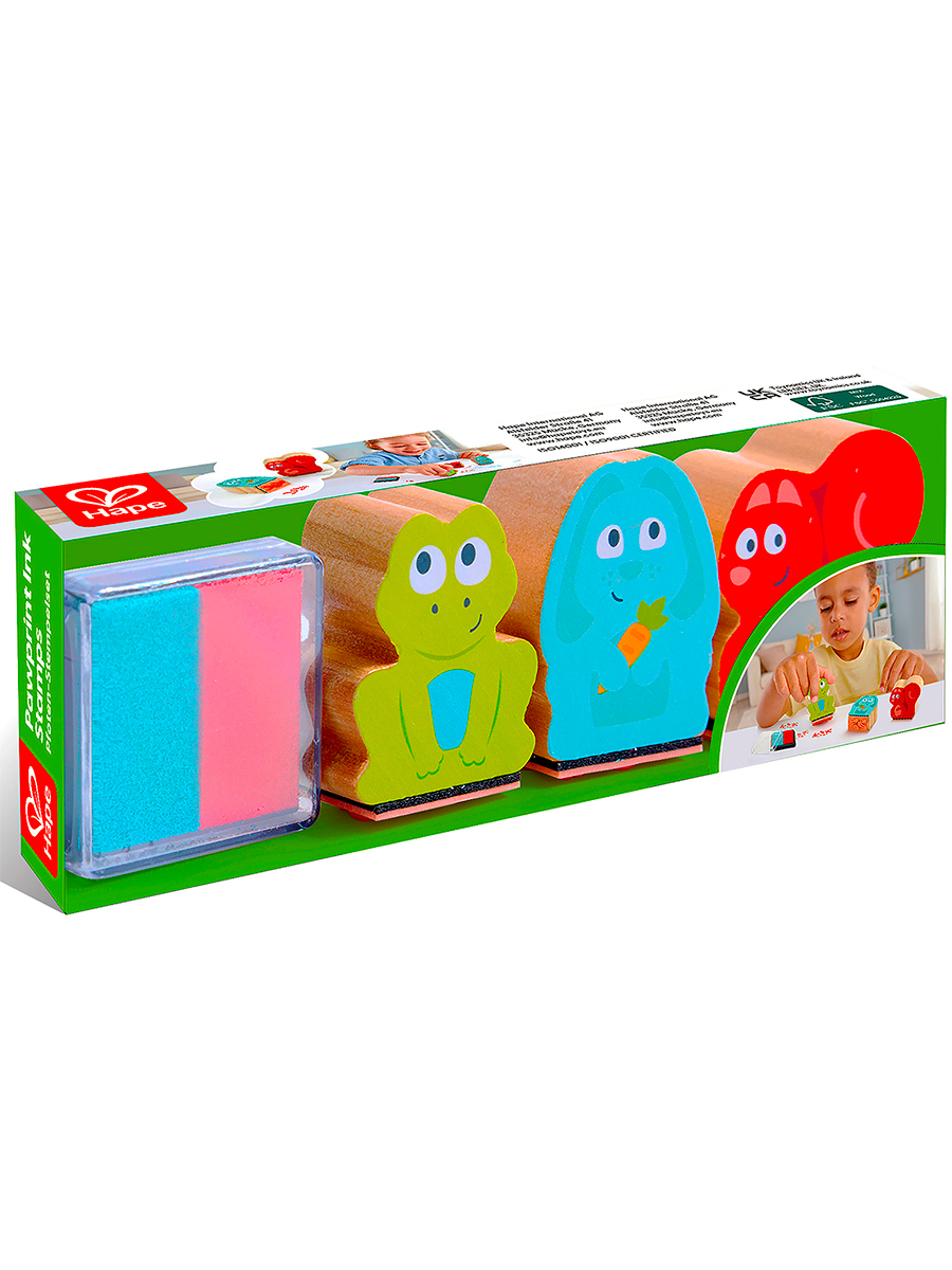 Набор штампов Hape со следами зайца белки и лягушки E1060_HP - фото 6