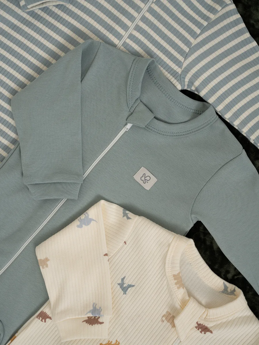 Комбинезон 3 шт Супер Пупс нбр/3пр/кмбнмол/полосатыединозавры - фото 26