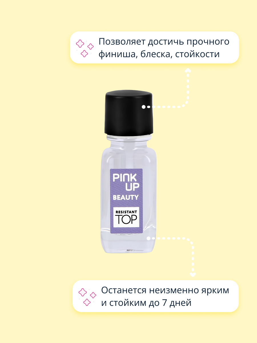 Верхнее покрытие для ногтей Pink Up Shine and resistant 11 мл - фото 4