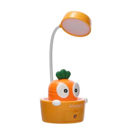 Светильник сенсорный с точилкой Sima-Land \"Морковка\" LED, от USB/АКБ 6 Вт оранжевый-желтый 8х6х25