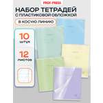 Тетрадь Prof-Press косая линейка 12 лист. 10 шт.