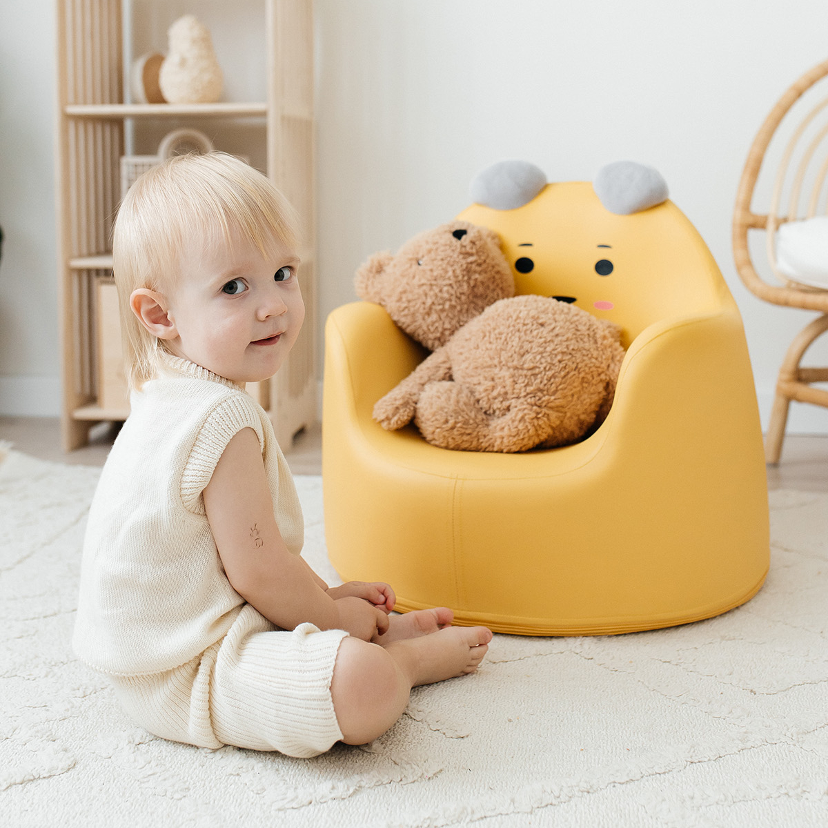 Кресло детское UNIX Kids Bear S уellow - фото 6