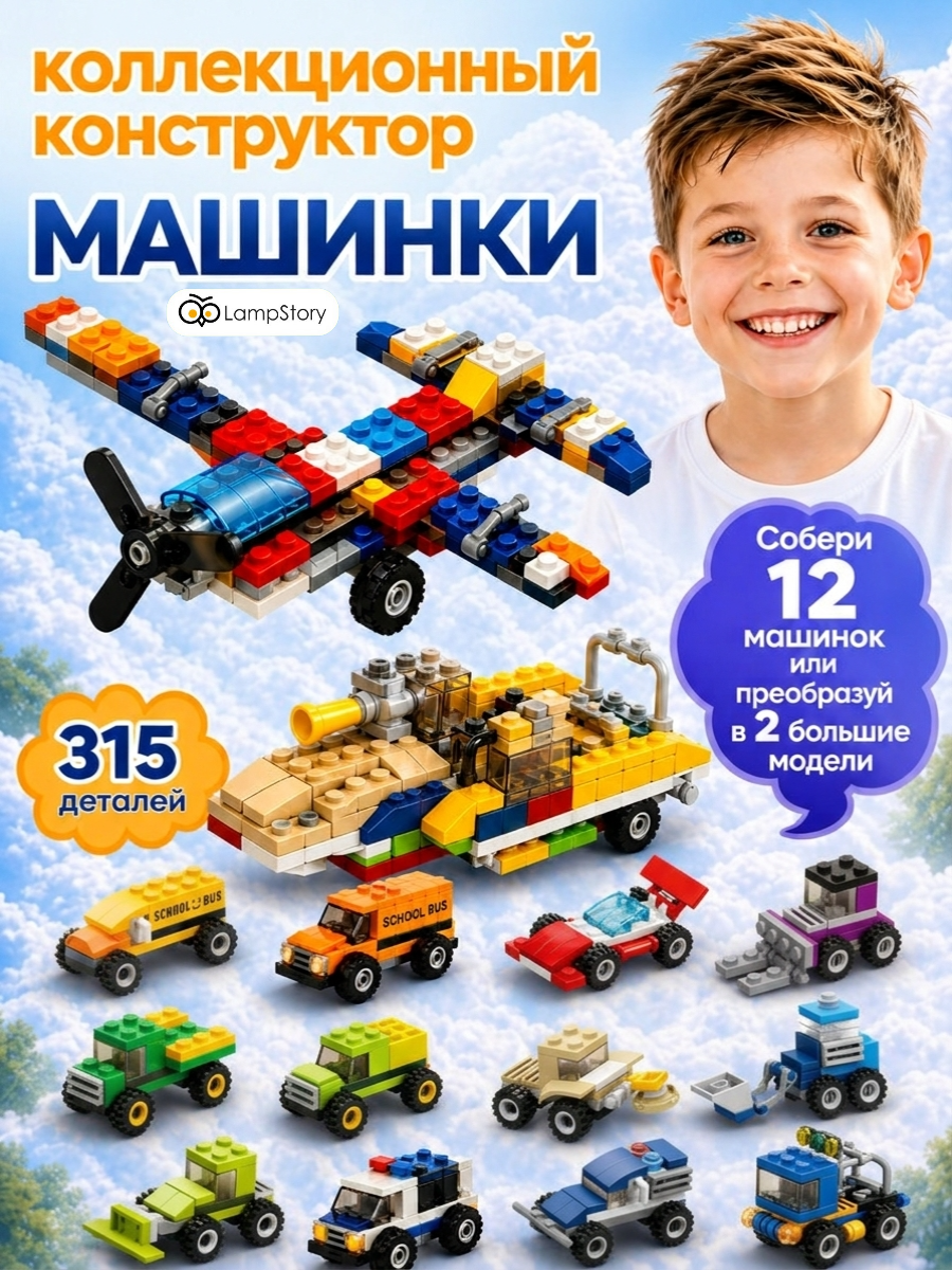 Изображение товара Конструктор LampStory Technic 300 дет. для детей - развивающая игрушка