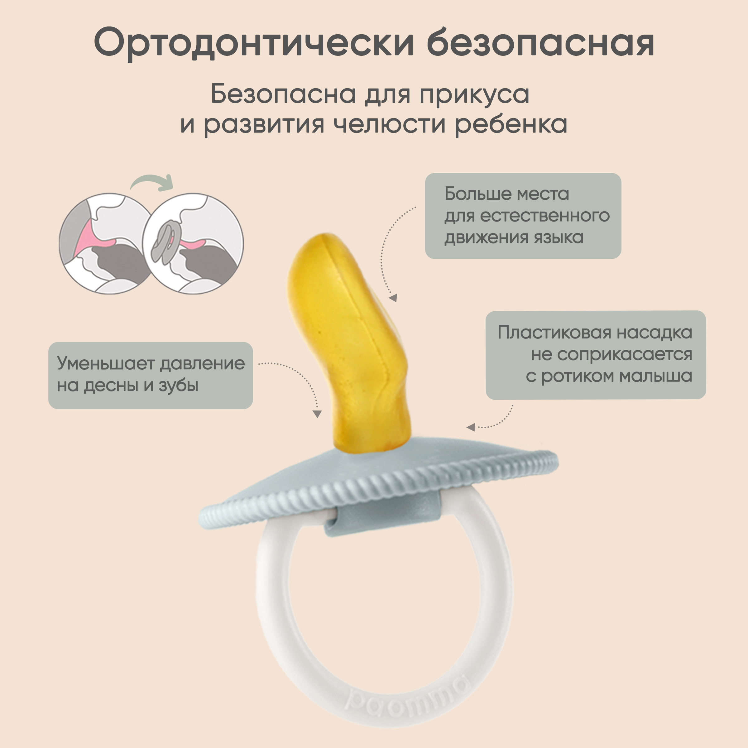 Пустышка Paomma латекс ортодонтическая от 3 мес. 1 шт. - фото 3