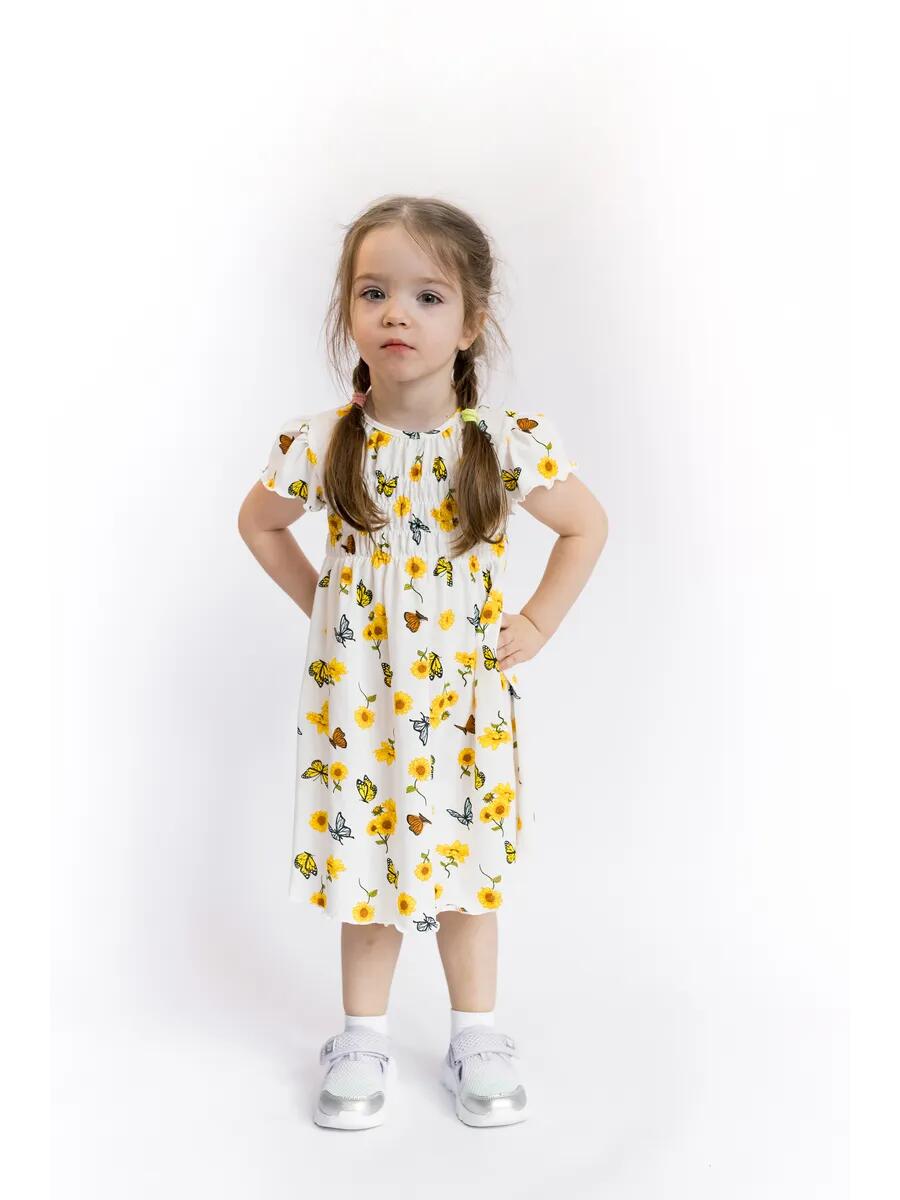 Платье Рекантино 366-11 Желтый Молочный - фото 2