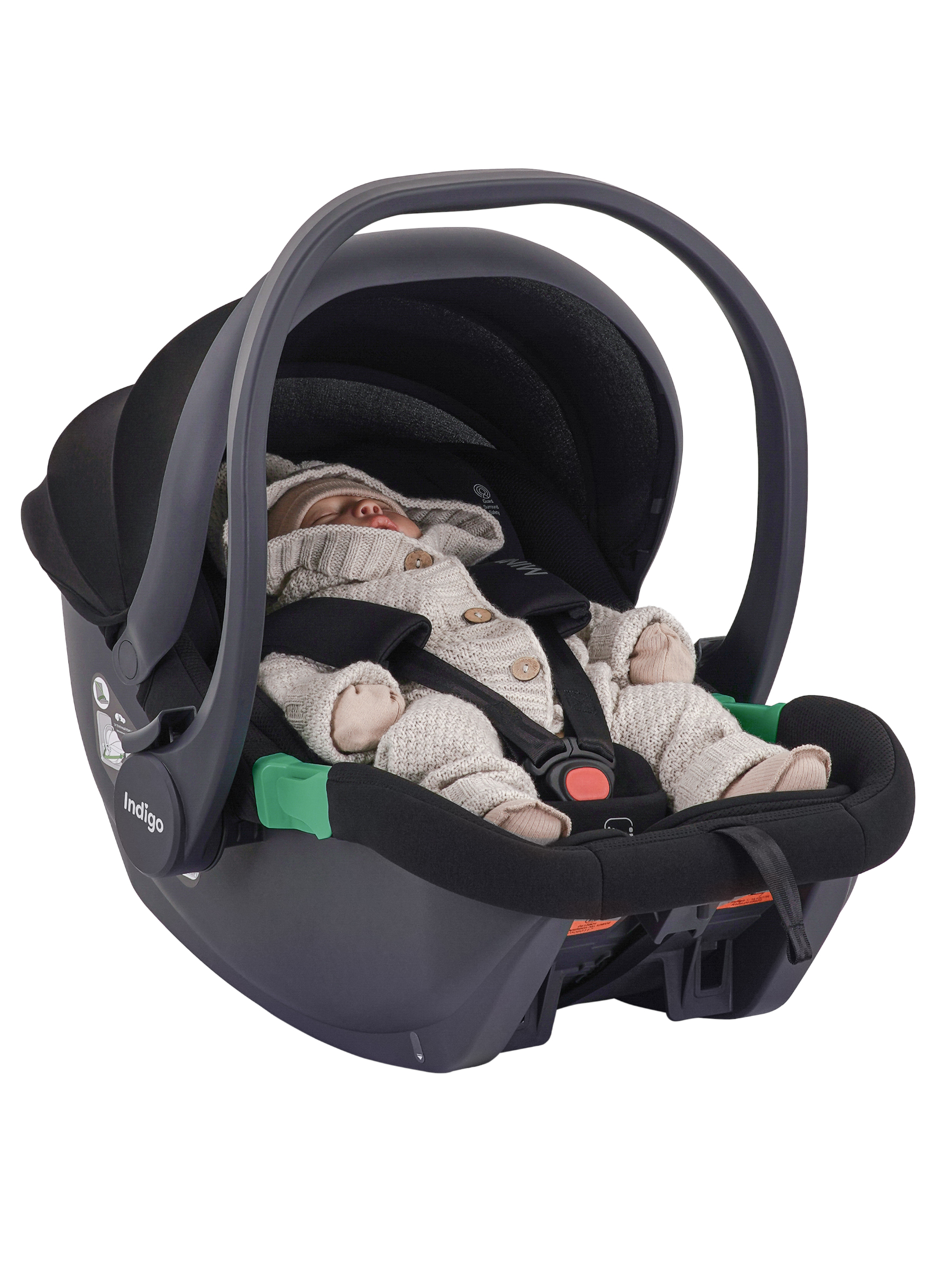 Автокресло Indigo Minky, с базой и опорной ногой 0 (0 -13 кг) черный - фото 4