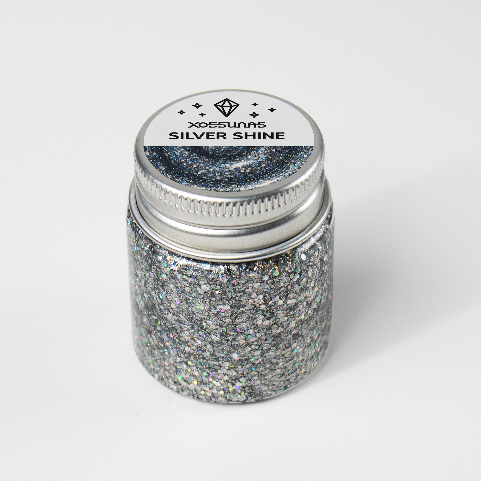 Серебряный глиттер ХОББИЛАБ с блестками для лица тела и волос 30 г - фото 9