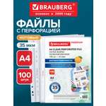 Файл Brauberg набор 100 штук матовые А4