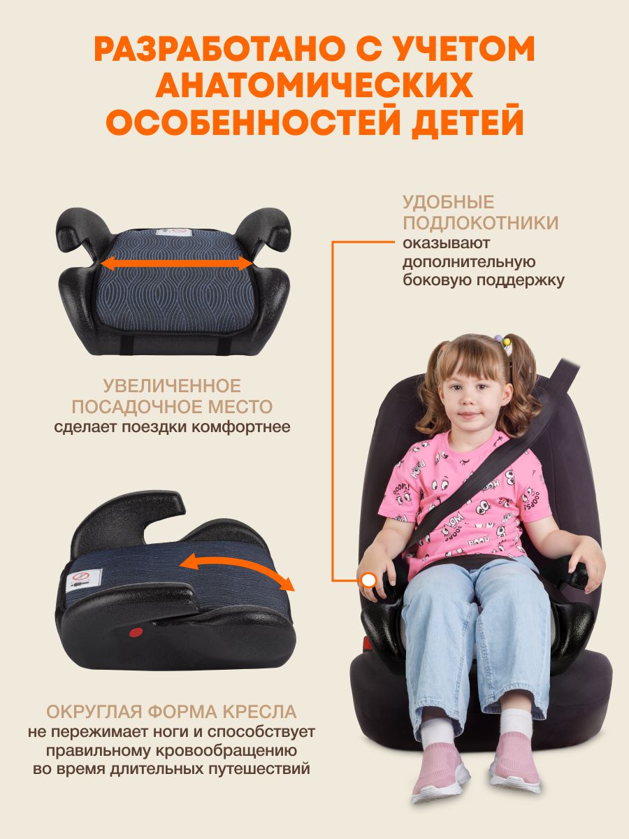 Автокресло ZLATEK Gals 3 (22-36 кг) синий - фото 3