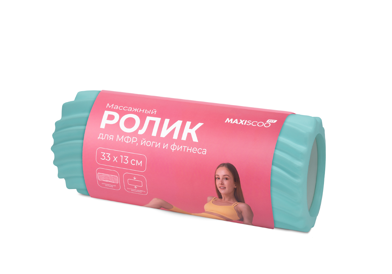 Массажный Ролик MAXISCOO FIT для МФР, Йоги и Фитнеса, 33см, Мятный - фото 2