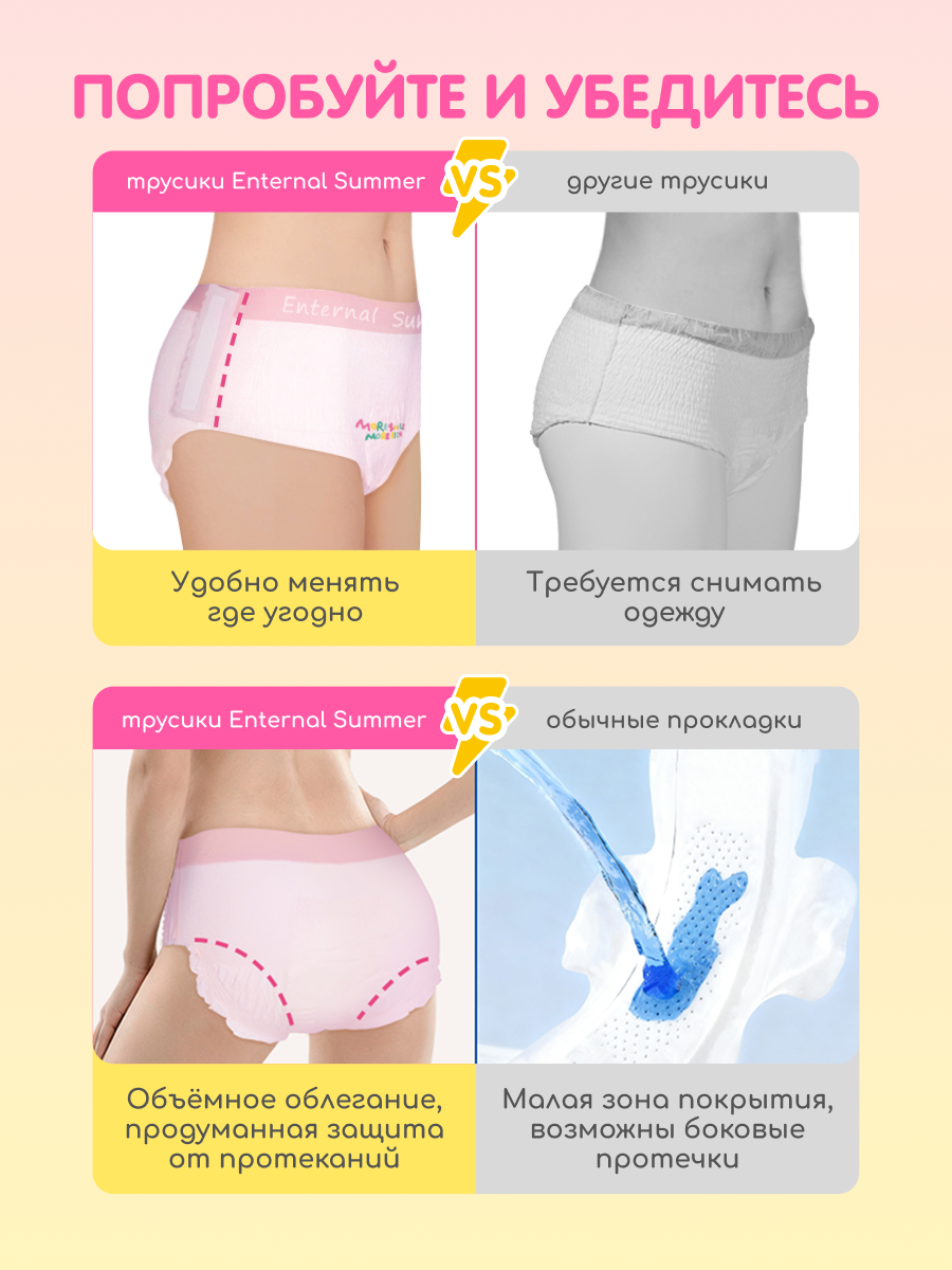 Впитывающее белье Enternal Summer M/L 3 шт. 1 упак. - фото 11
