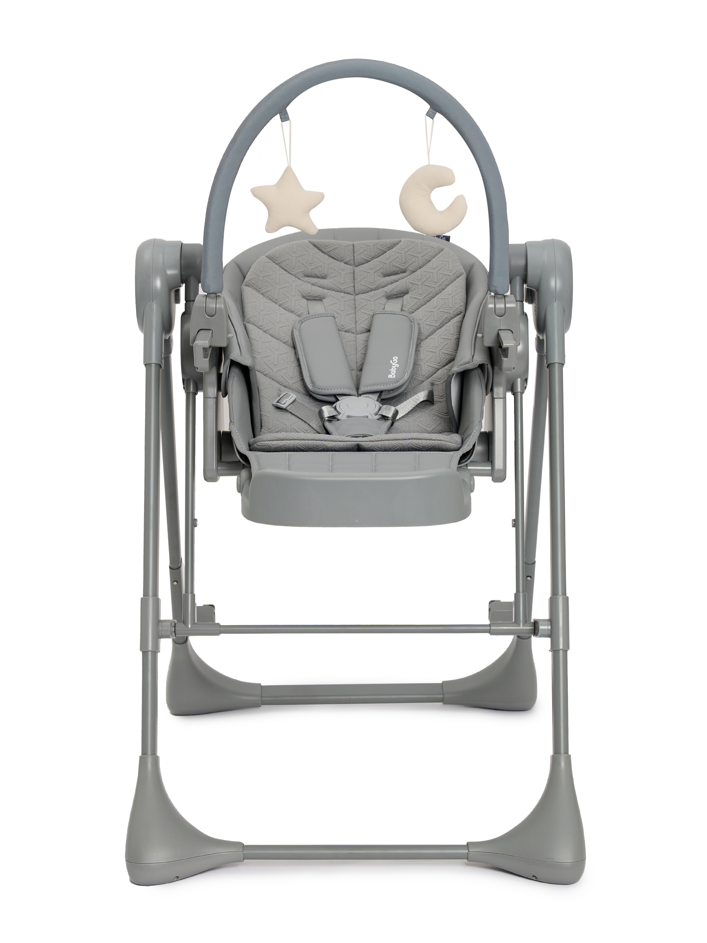 Стульчик для кормления BabyGo Huggi grey серый - фото 17