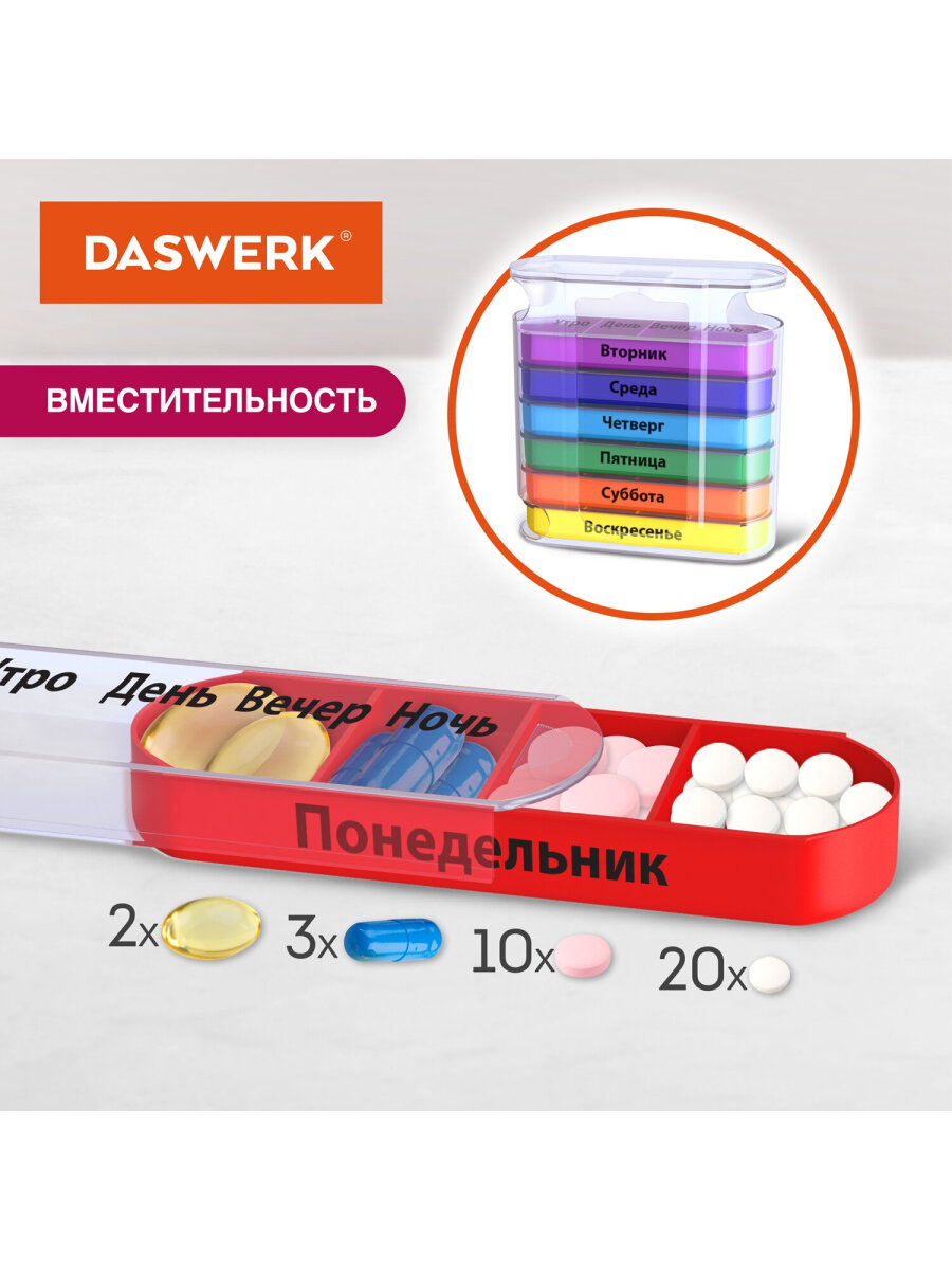 Таблетница DASWERK на неделю 4 приема - фото 3