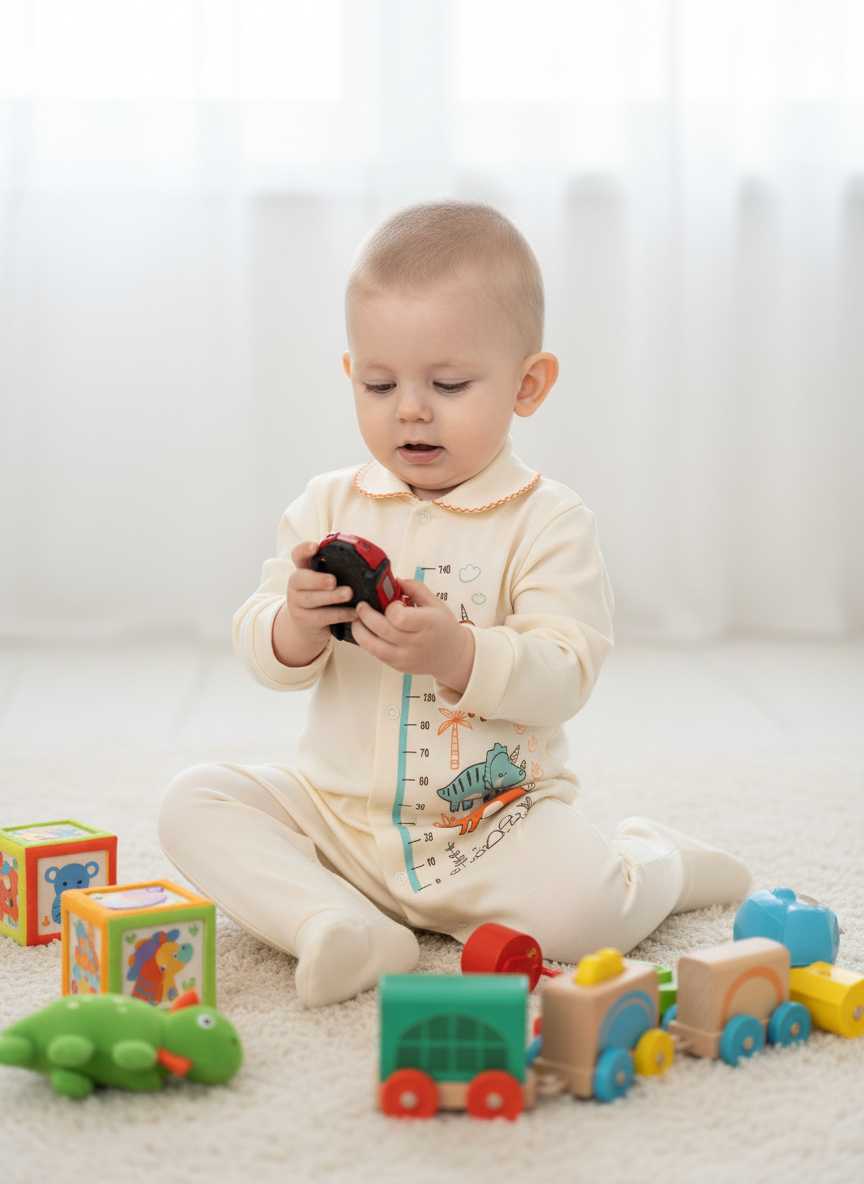 Комбинезон Утенок 260п бежевый дино - фото 2