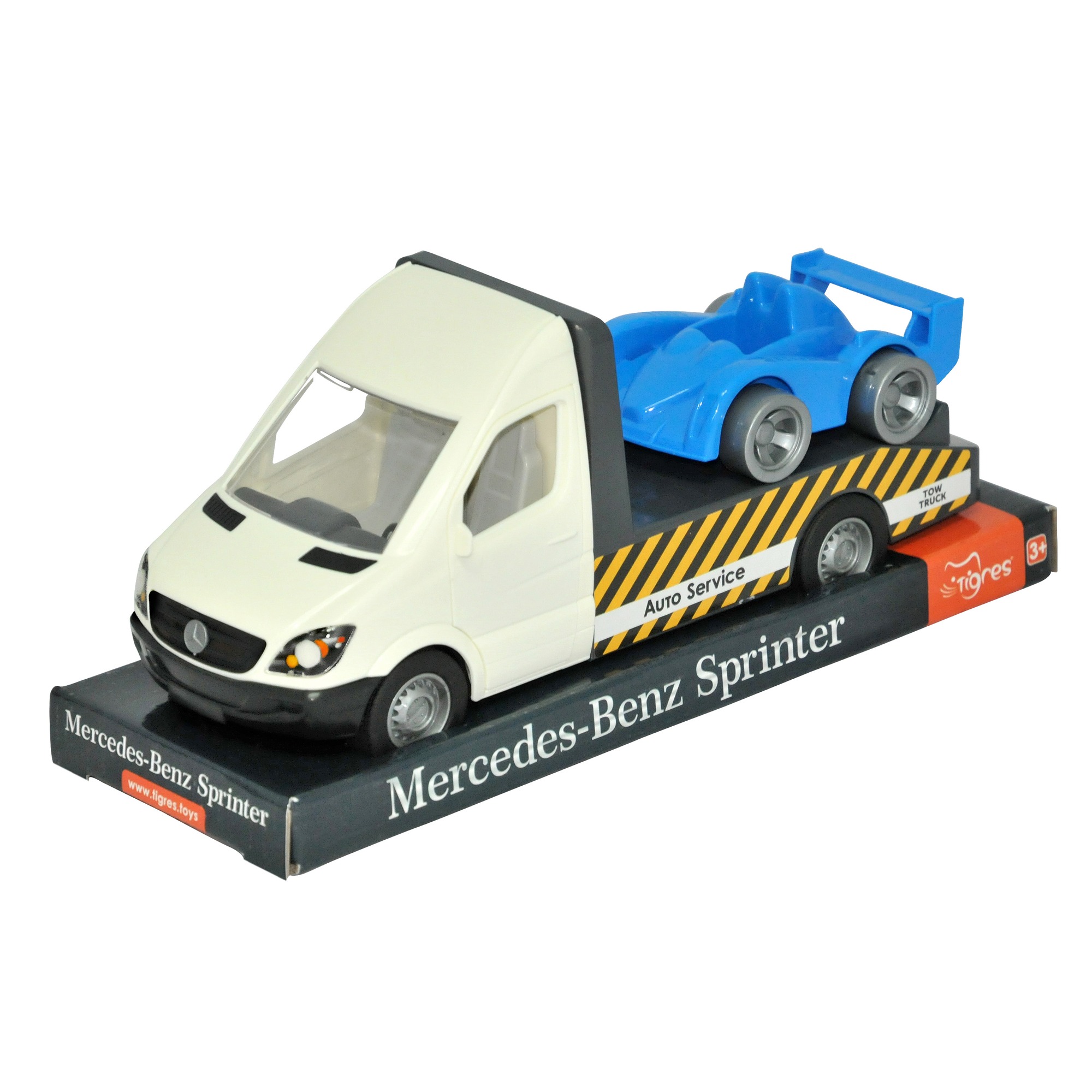 Эвакуатор TIGRES Mercedes Sprinter 1:24 белый 39708 - фото 1