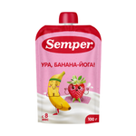 Пюре Semper Банан-клубника-йогурт с 8 мес 100 г