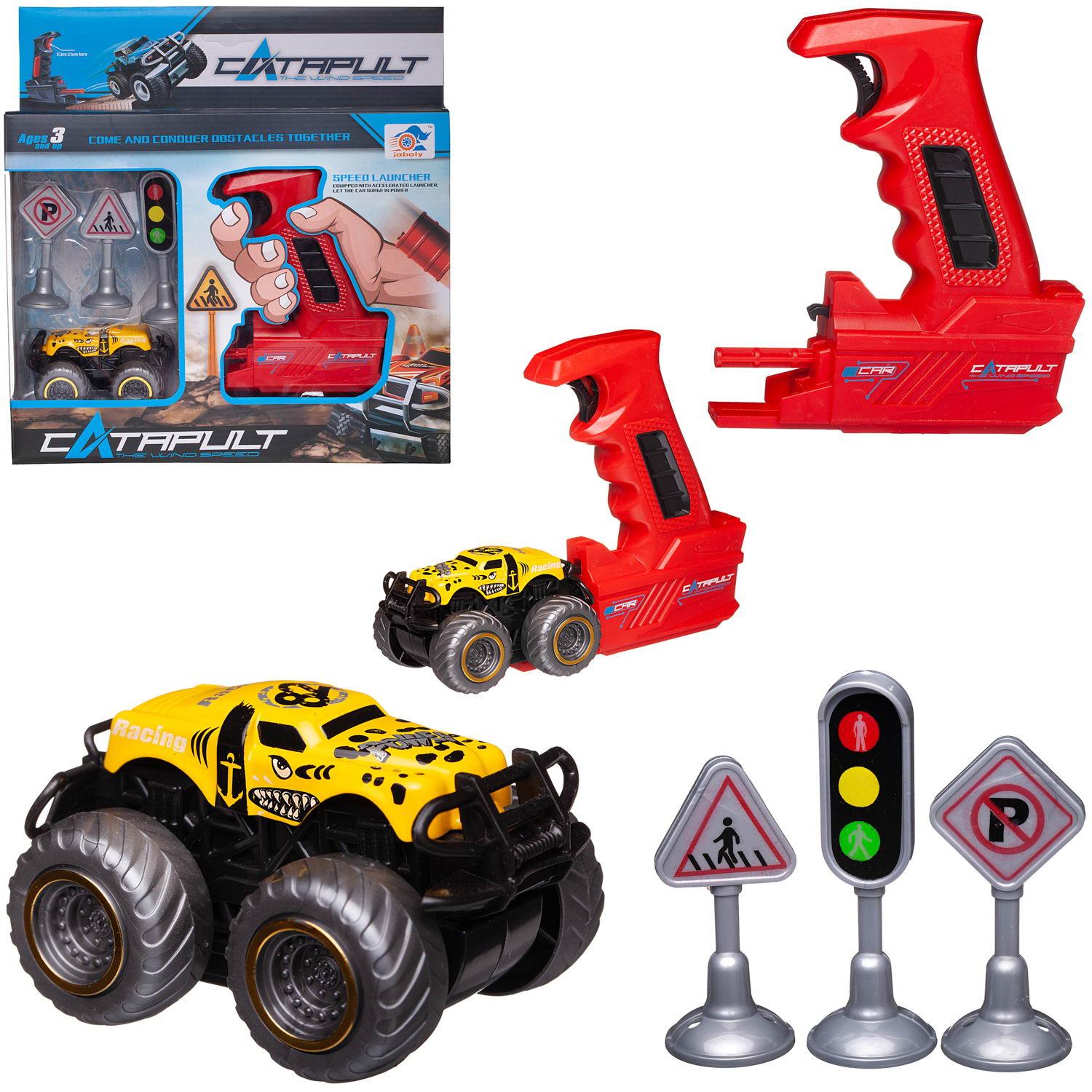 Автомобиль Junfa с пусковым устройством WT-07524/желтая - фото 3