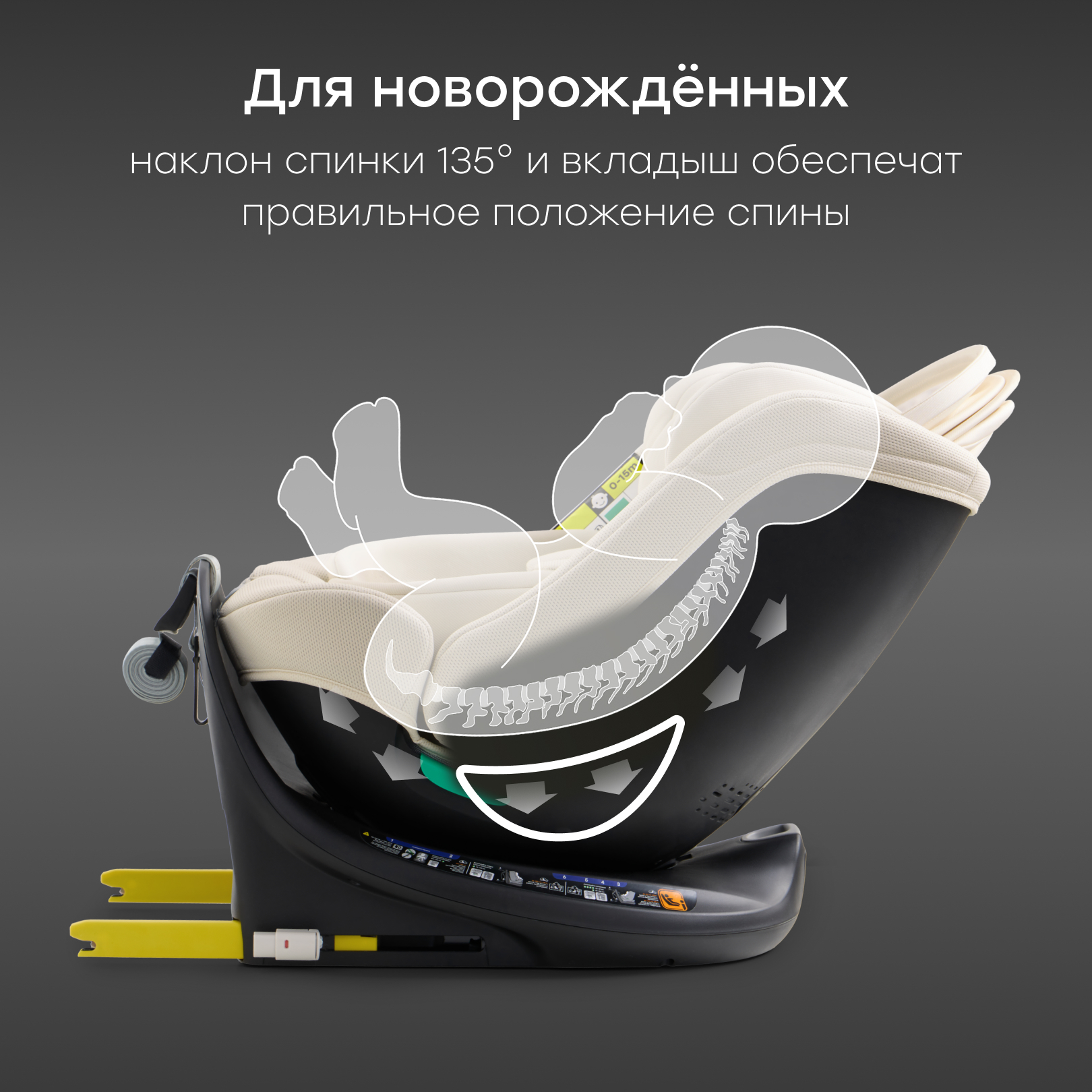 Автокресло Happy Baby SHELTIX Isofix 0+/1/2/3 (0-36 кг) белый - фото 5