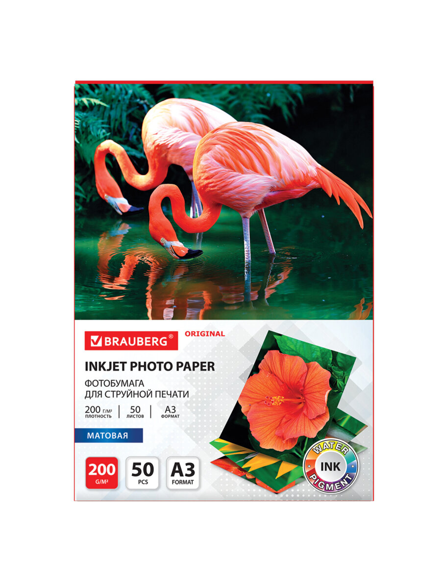 Фотобумага Brauberg матовая для печати фото большого формата 50 листов А3 - фото 7