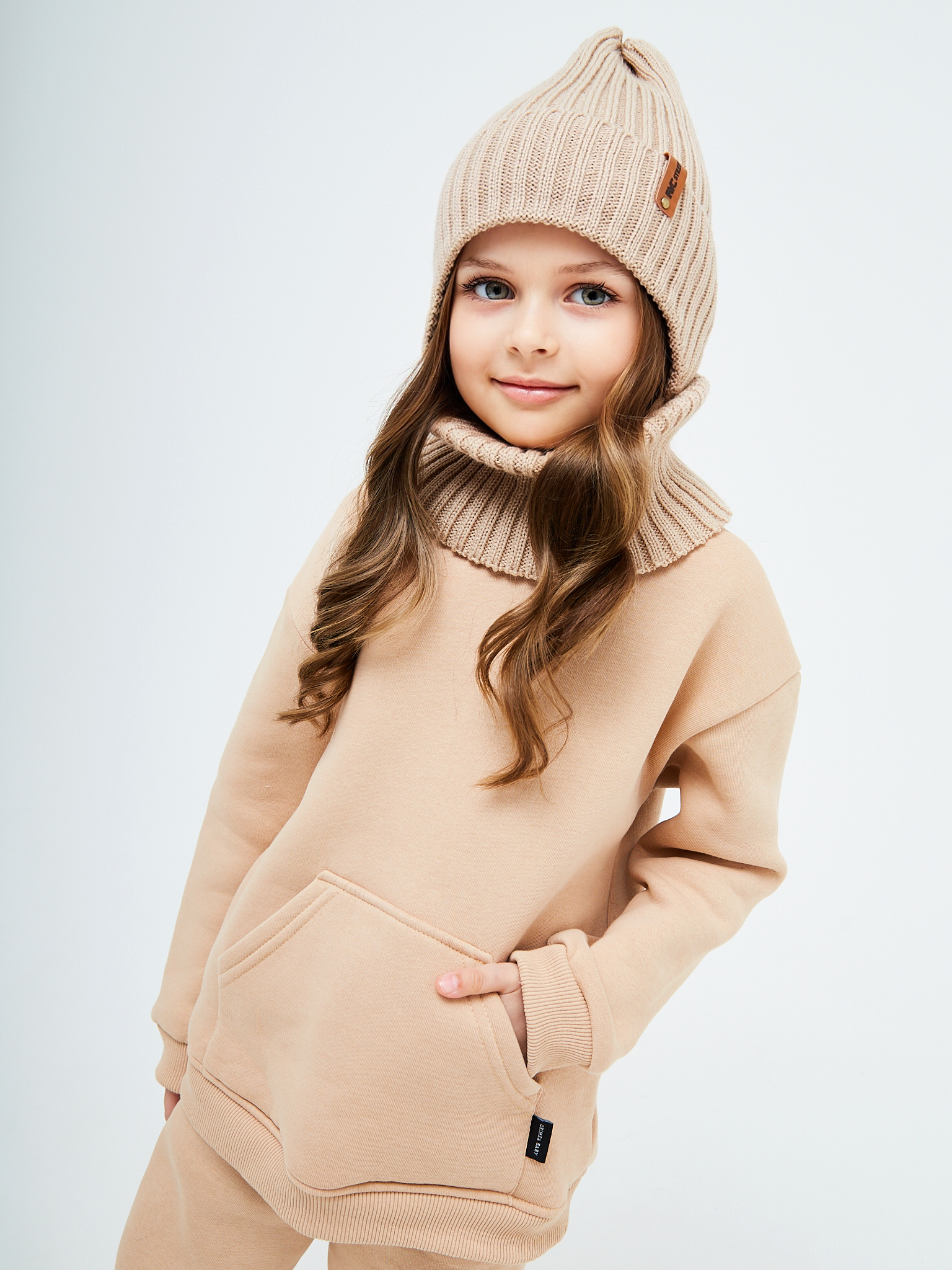 Шапка и снуд NYCkids NYC-H-56-zaviazki-beige - фото 11