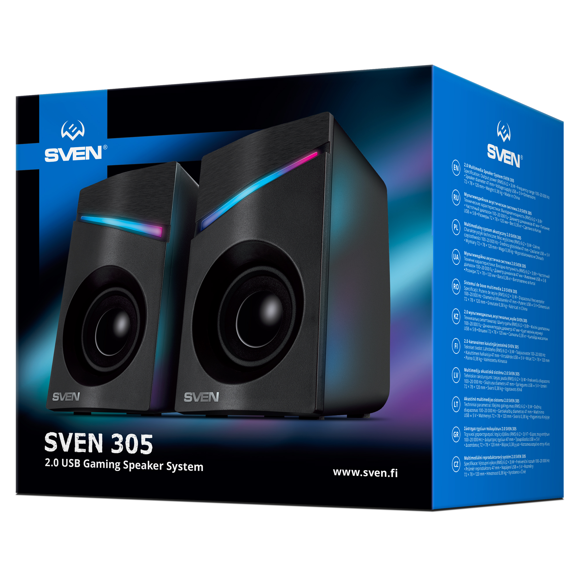 Колонки SVEN 305 с подсветкой - фото 3