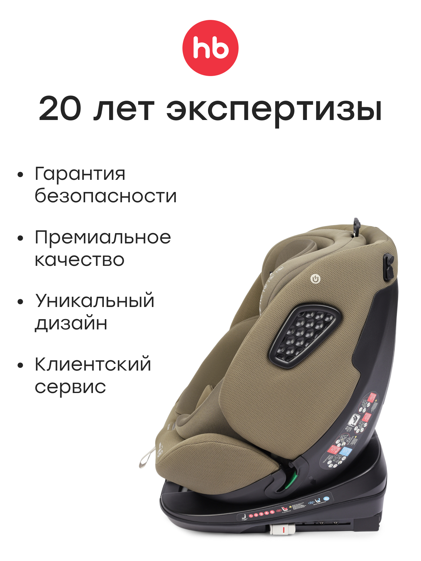 Автокресло Happy Baby Reex Isofix 0+/1/2/3 (0-36 кг) зеленый - фото 12