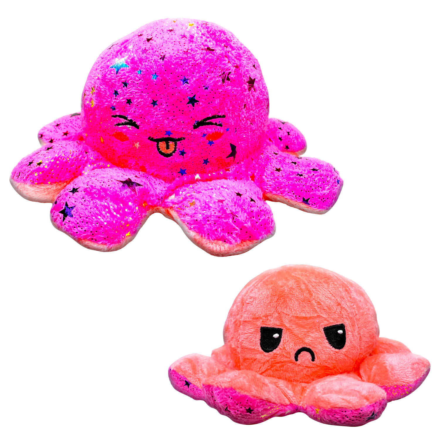 Мягкая игрушка MINI-TOYS вывернушка Осьминог двусторонний. Розовый - фото 1