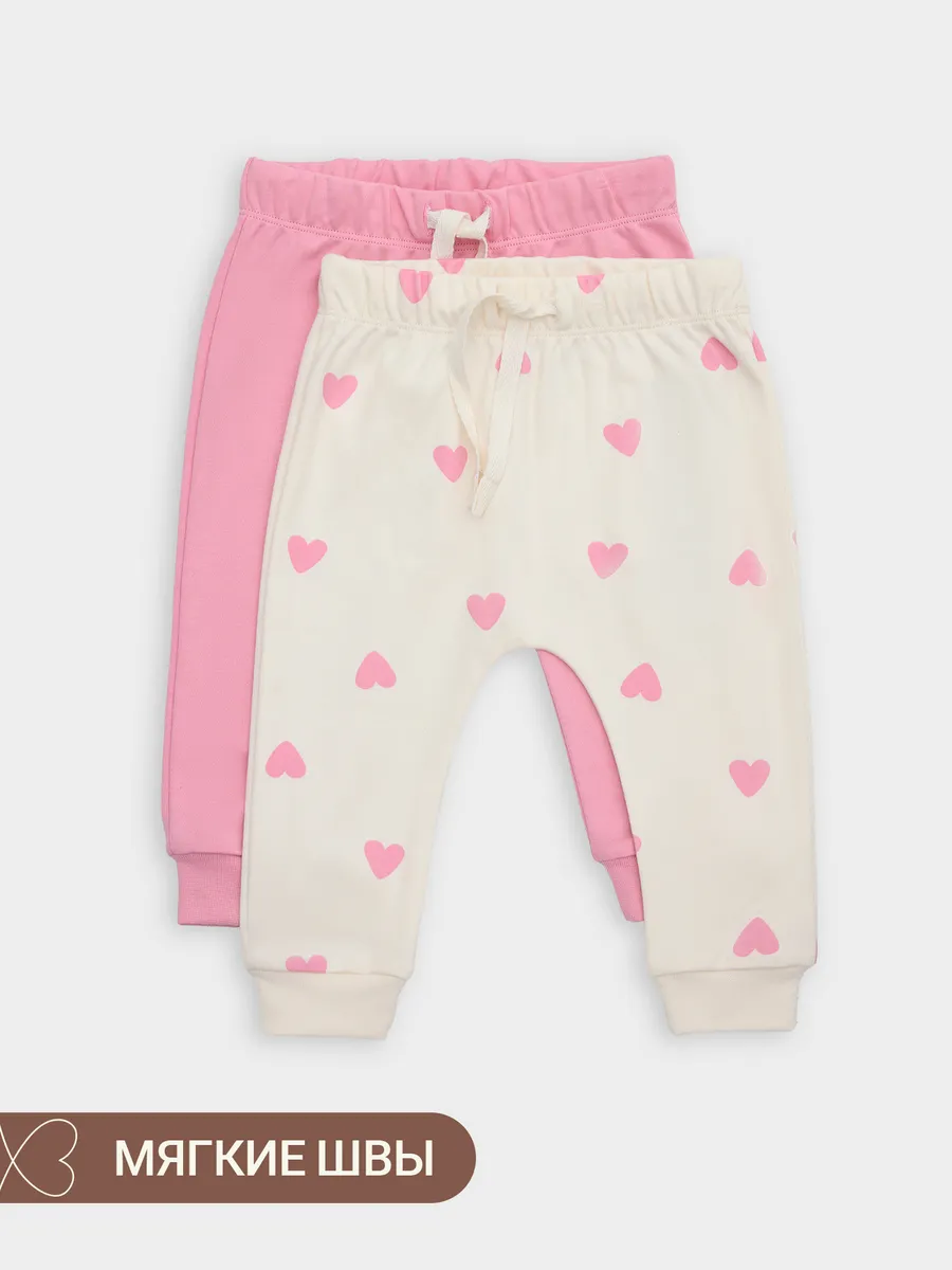 Штанишки 2 шт Mark Formelle (Марк Формэль) 85113-2/сердечки на молоке +розовый - фото 5