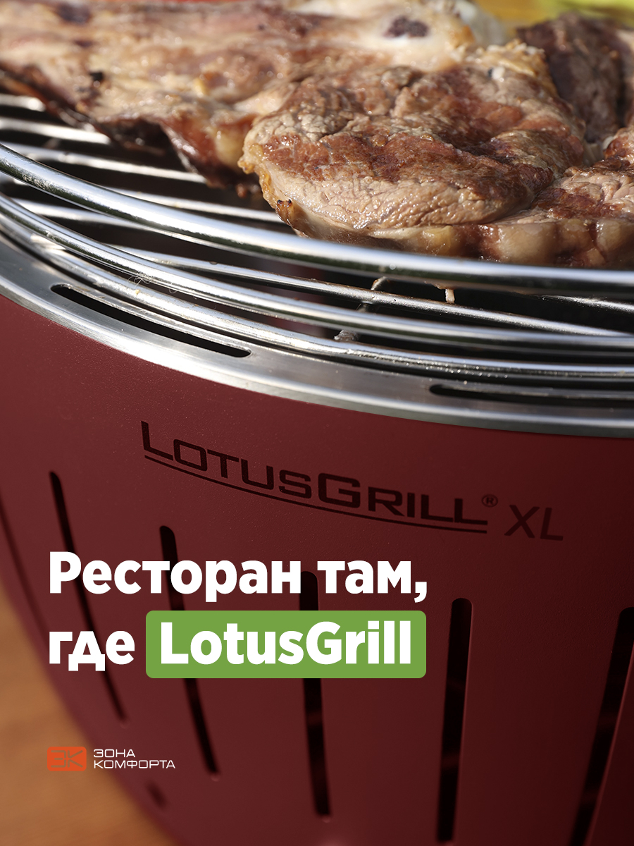Гриль LotusGrill Classic Hybrid 34 см огненно-красный - фото 9