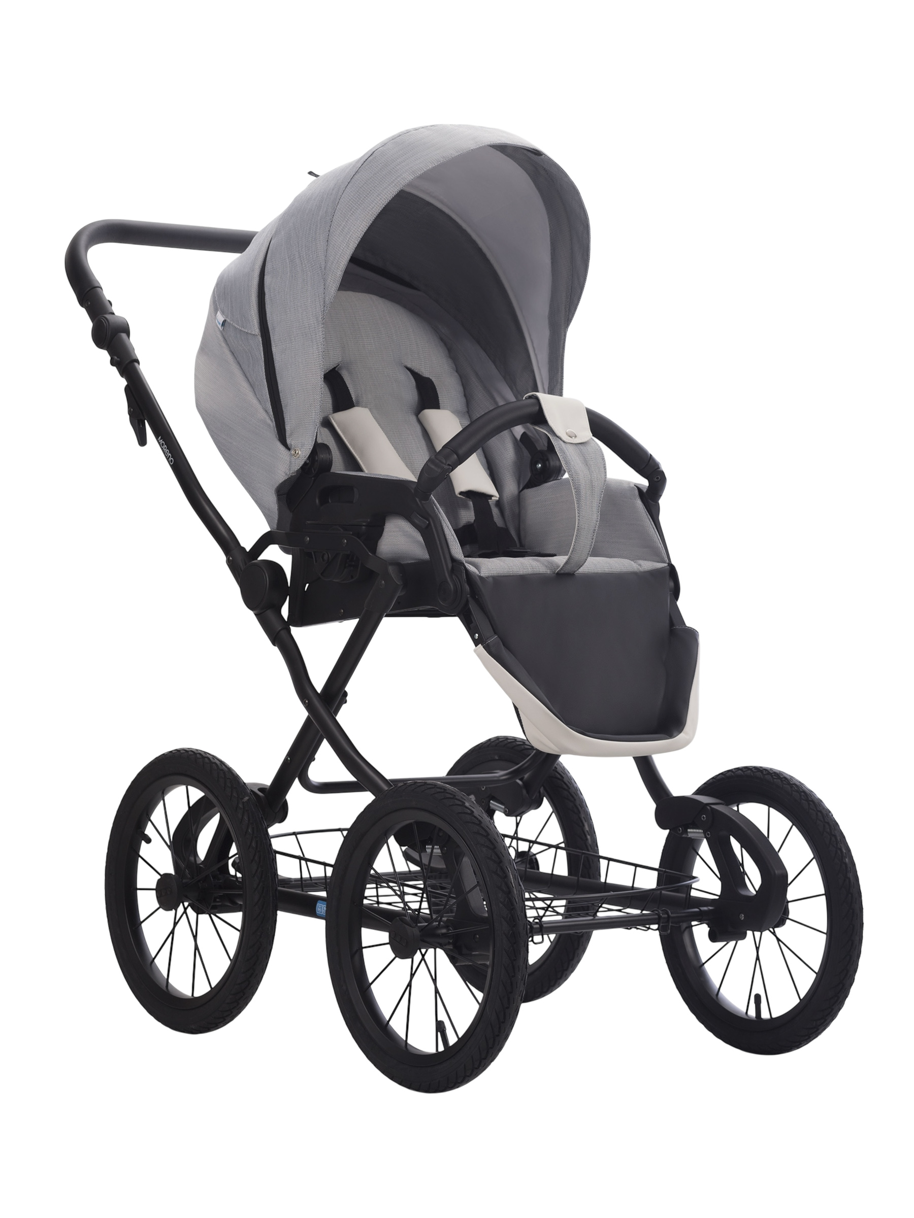 Коляска 2в1 Aroteam Moreno SL New 07 серый-белый - фото 3