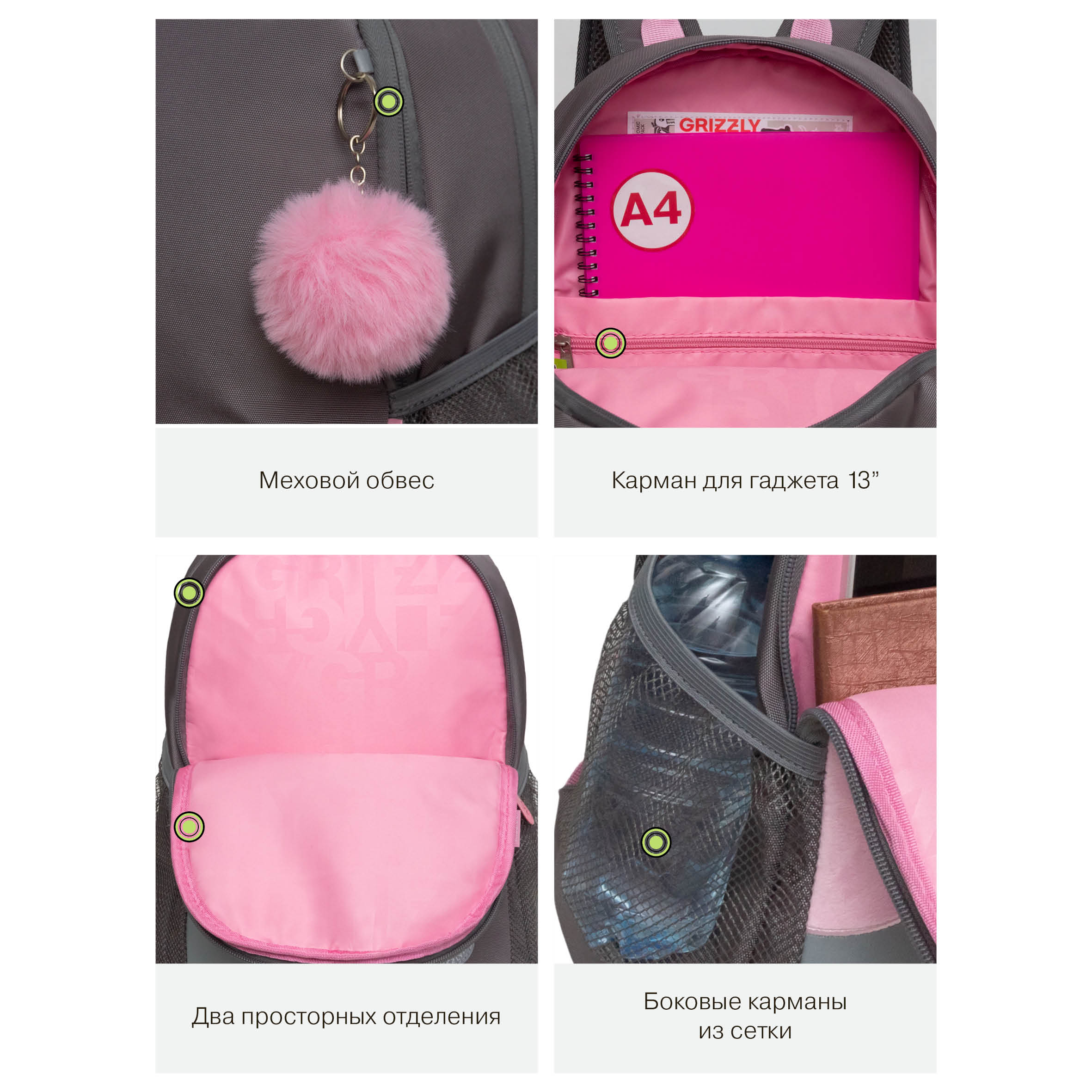 Рюкзак Grizzly для девочки - фото 11