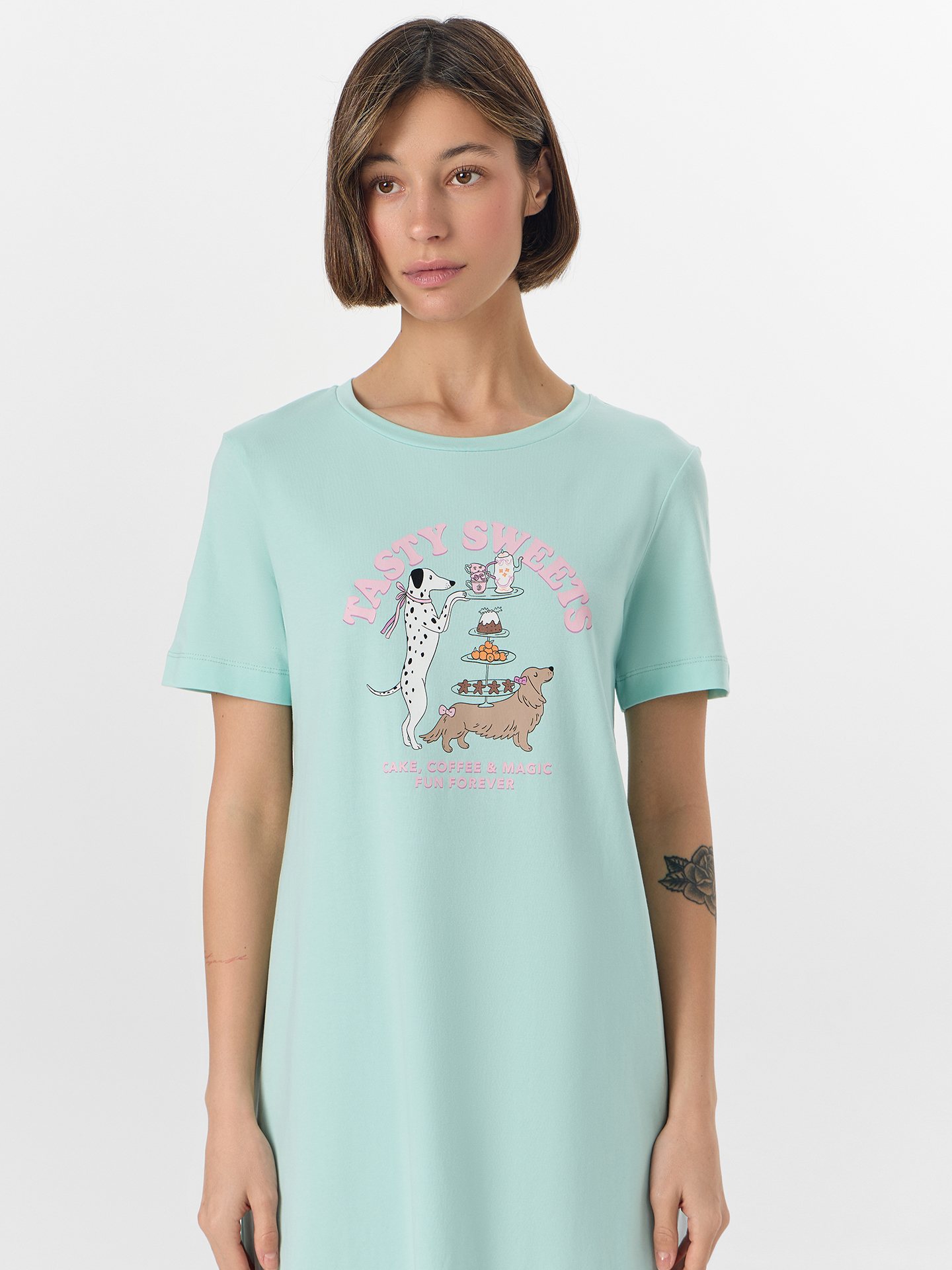 Сорочка ночная Mark Formelle (Марк Формэль) 572346/мятный +печать2 - фото 3