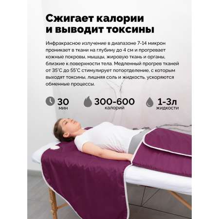 Термоодеяло электрическое двухзонное EcoSapiens TermoCapsula бордовое 220х180 см
