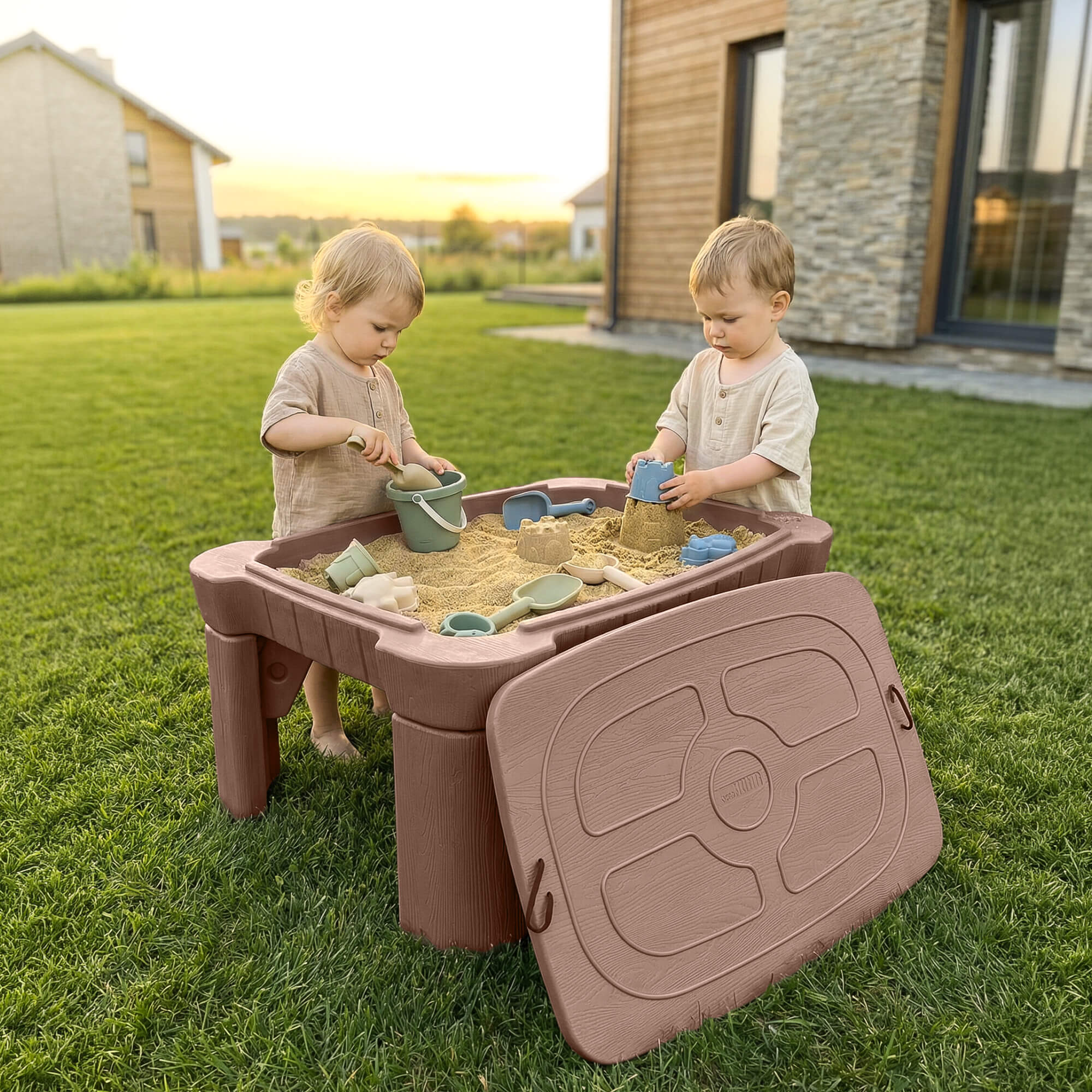 Песочница - столик детская UNIX Kids для игр с песком и водой 96х66х40,5 см - фото 14