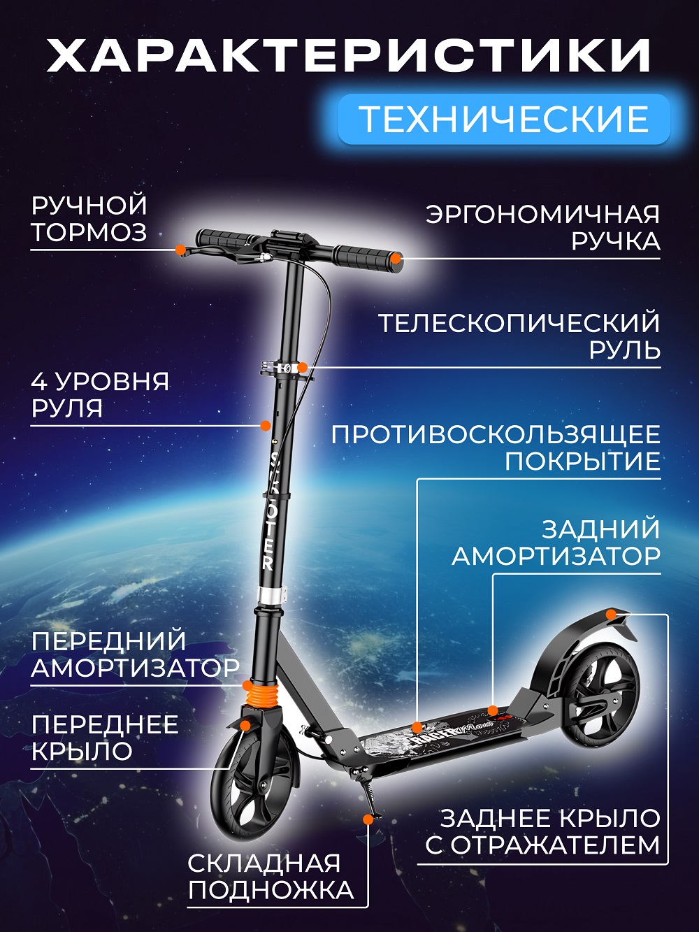 Самокат Perfetto Sport двухколесный - фото 2