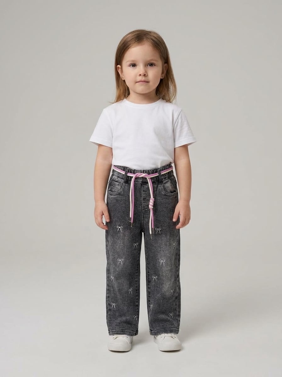 Изображение товара Джинсы для девочек MODERNFECI 104 высокая посадка и резинка