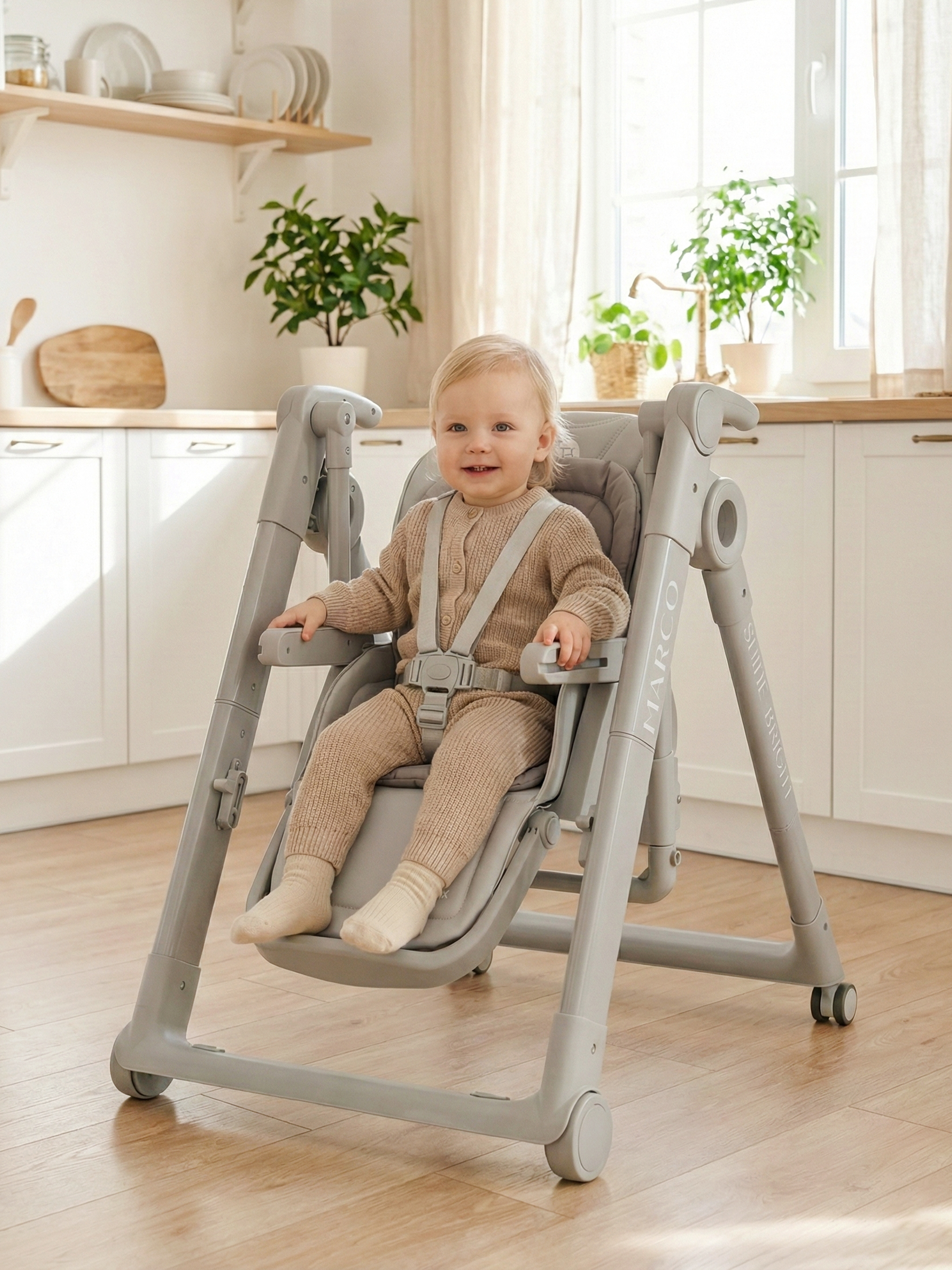 Стульчик для кормления Tomix Marco серый - фото 17