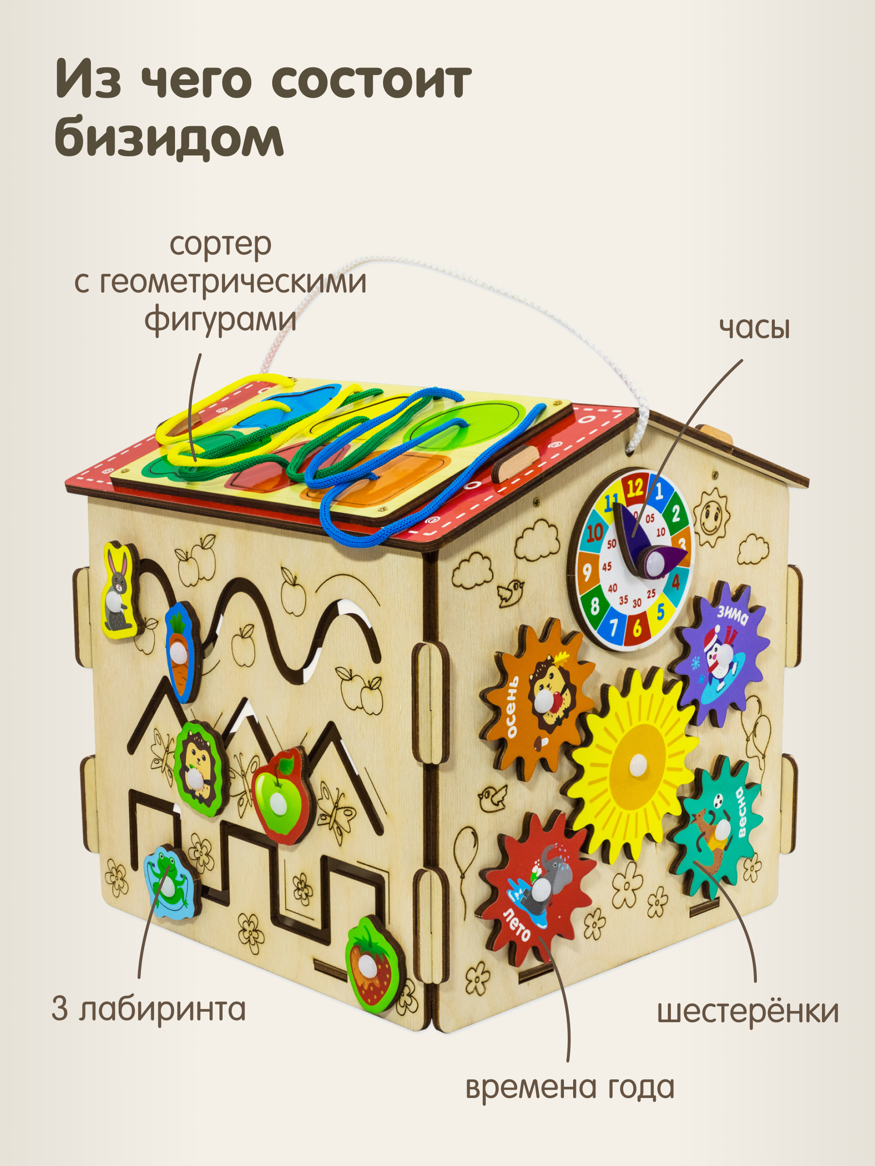 Игрушка Alatoys бизиборд Монтессори в ассортименте - фото 3
