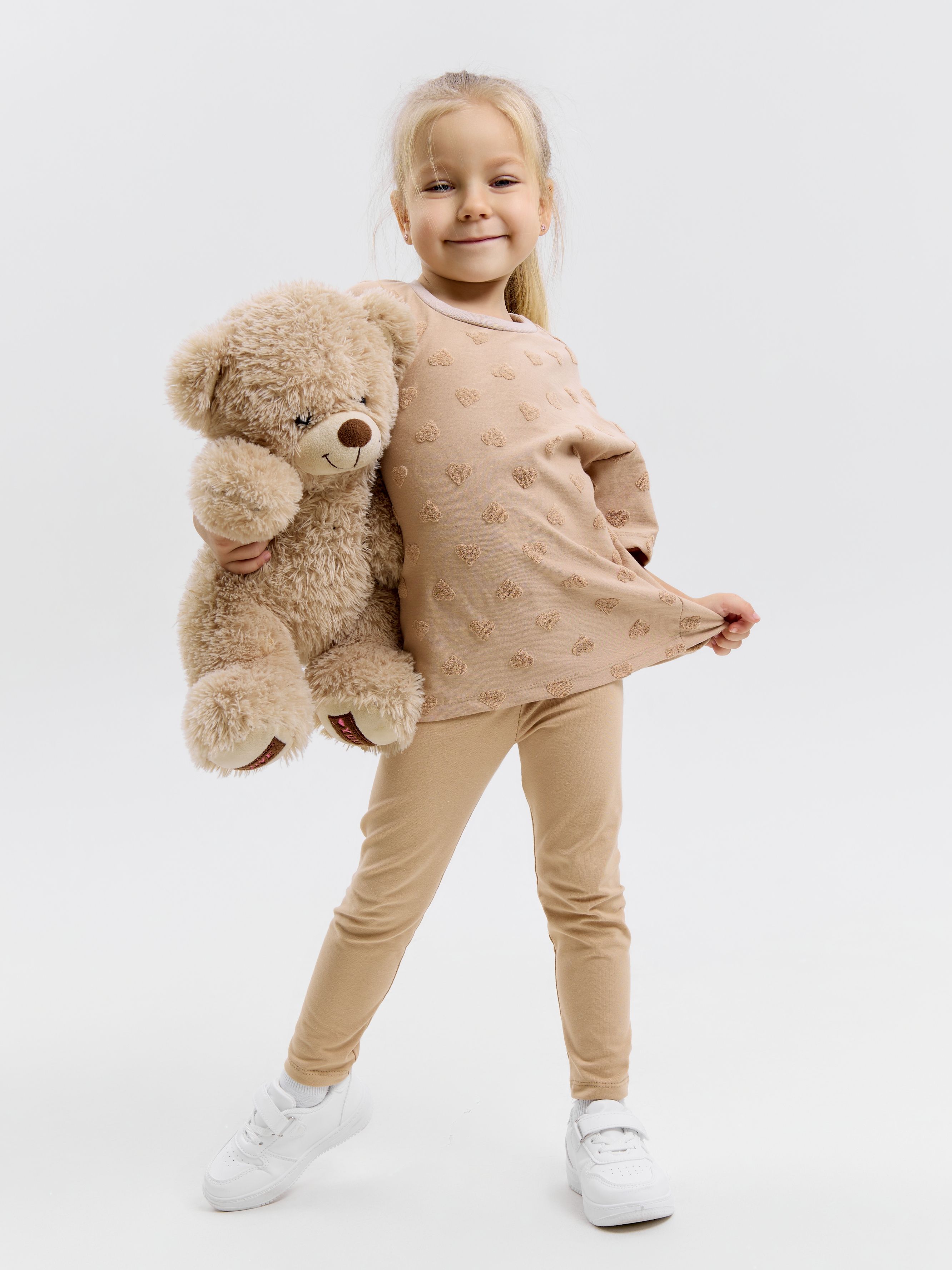 Футболка и леггинсы LEVA костюм_Томми_бежевый - фото 1