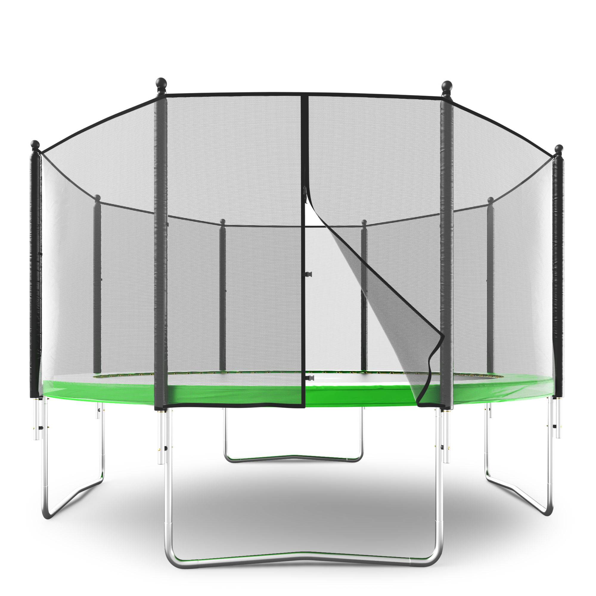 Батут каркасный Simple 12 ft UNIX line Green с внешней защитной сеткой общий диаметр 366 см до 150 кг - фото 17