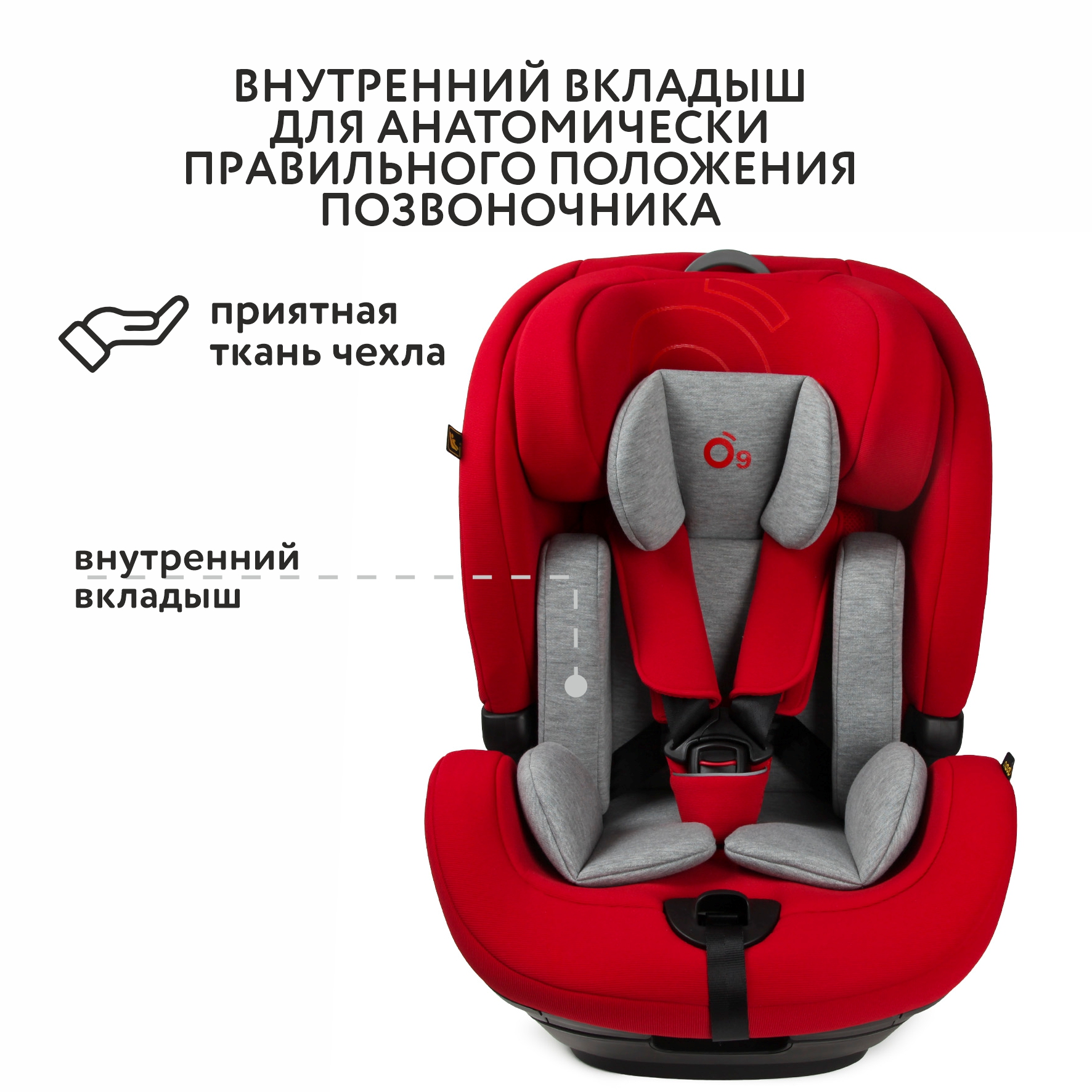 Автокресло nado Garnet red Isofix 1/2/3 (9-36 кг) - фото 6