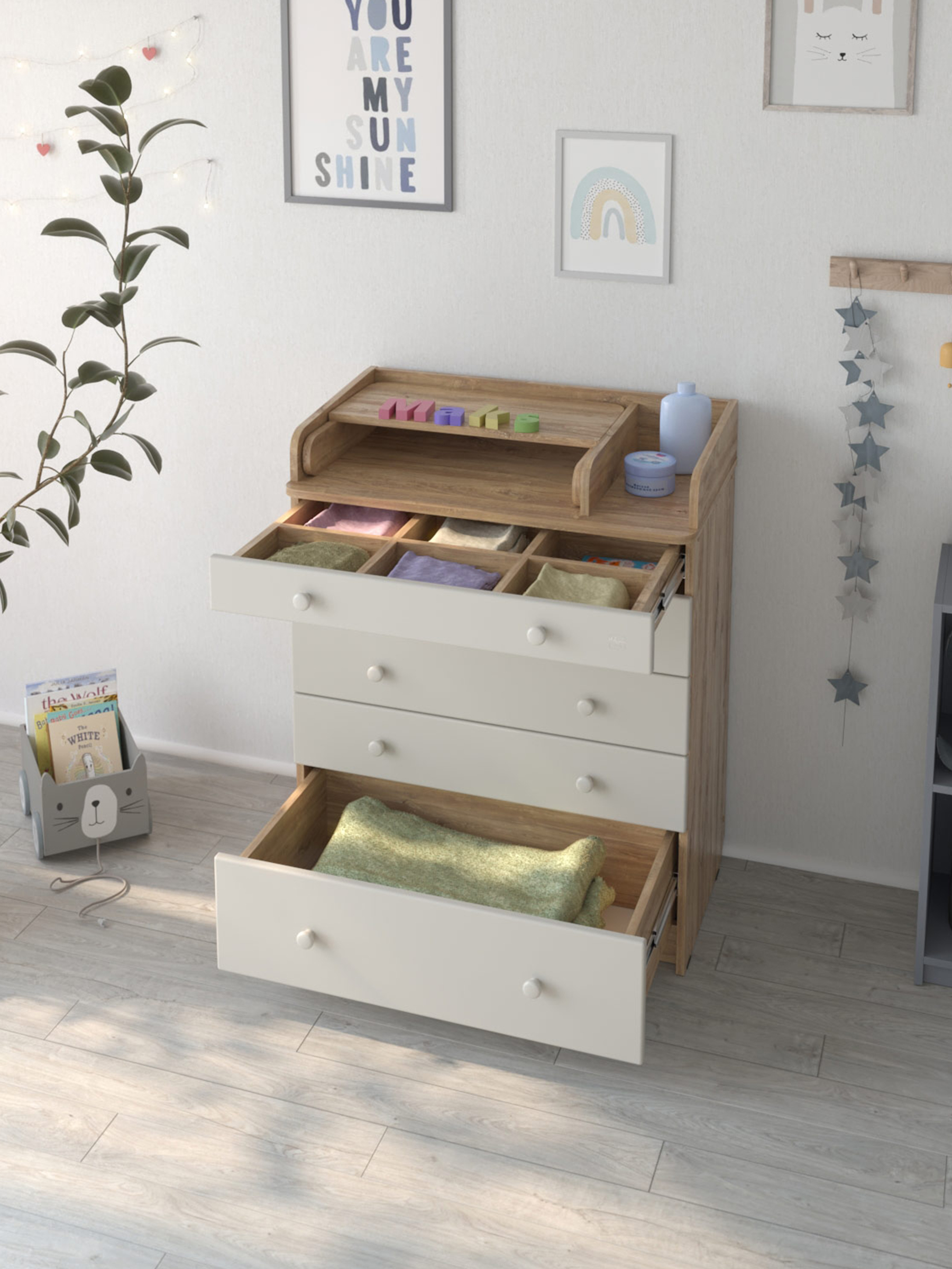 Комод пеленальный Aton Maks дуб канзас серый - фото 10