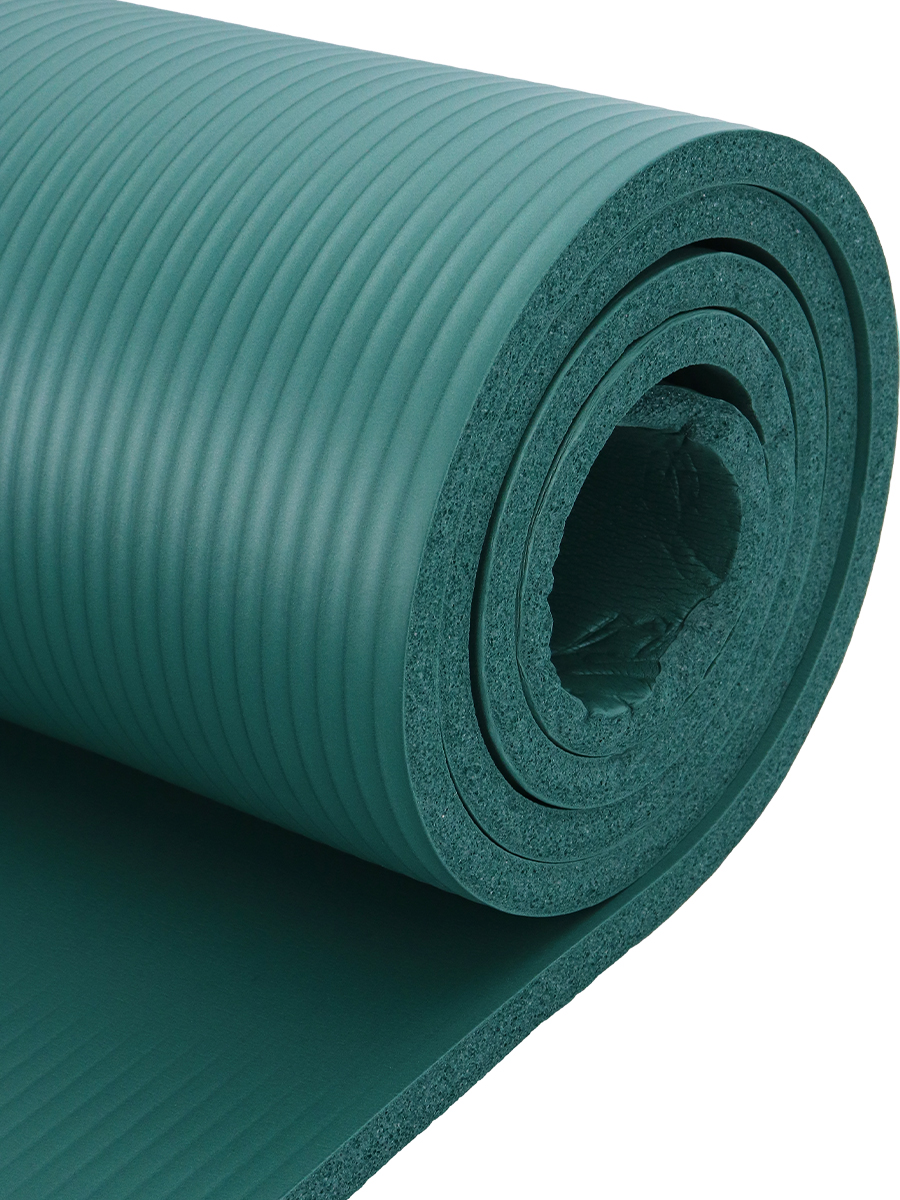 Коврик спортивный U-TURN для фитнеса и йоги тёмно-зелёный - фото 9