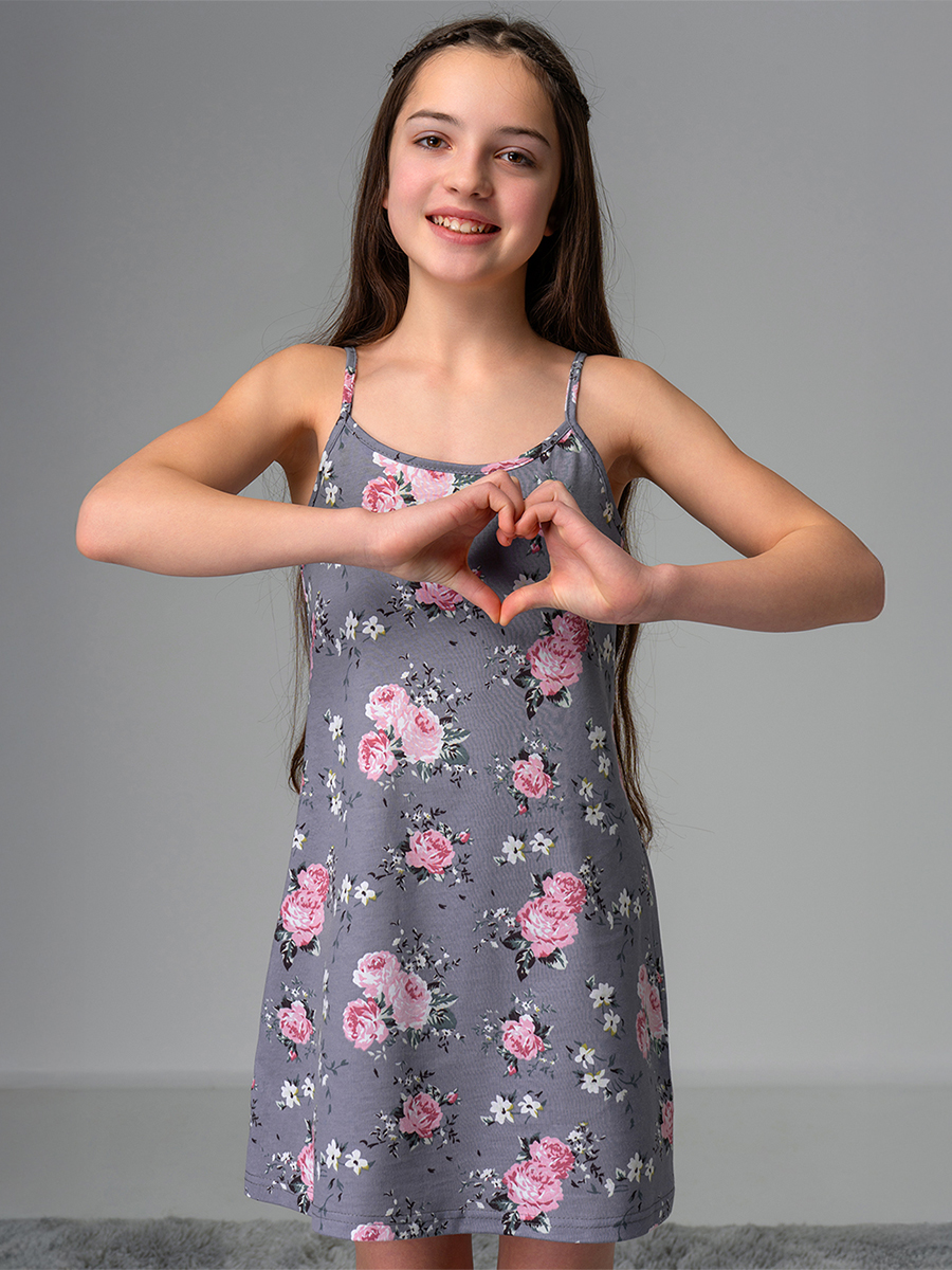 Сорочка ночная HappyFox HF3001MSPцветы.на.сером - фото 8