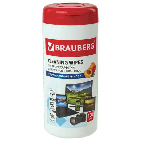Влажные салфетки Brauberg 100 шт.