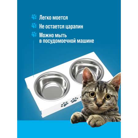 Миска для животных двойная РЭМО Дружок 1