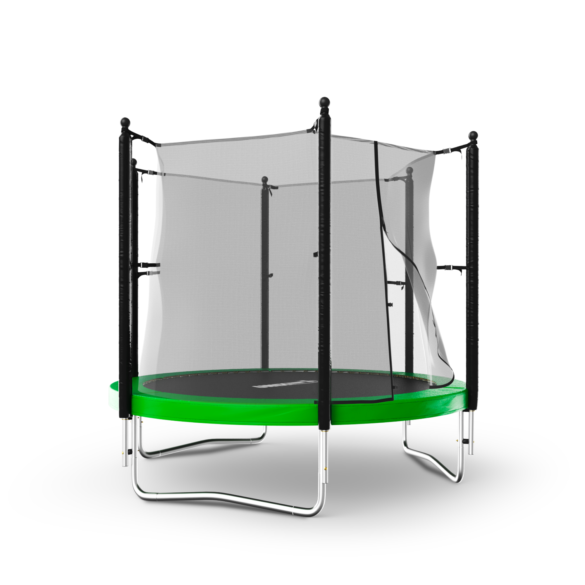 Батут каркасный Simple 8 ft UNIX line Green с внутренней защитной сеткой общий диаметр 244 см до 140 кг - фото 17