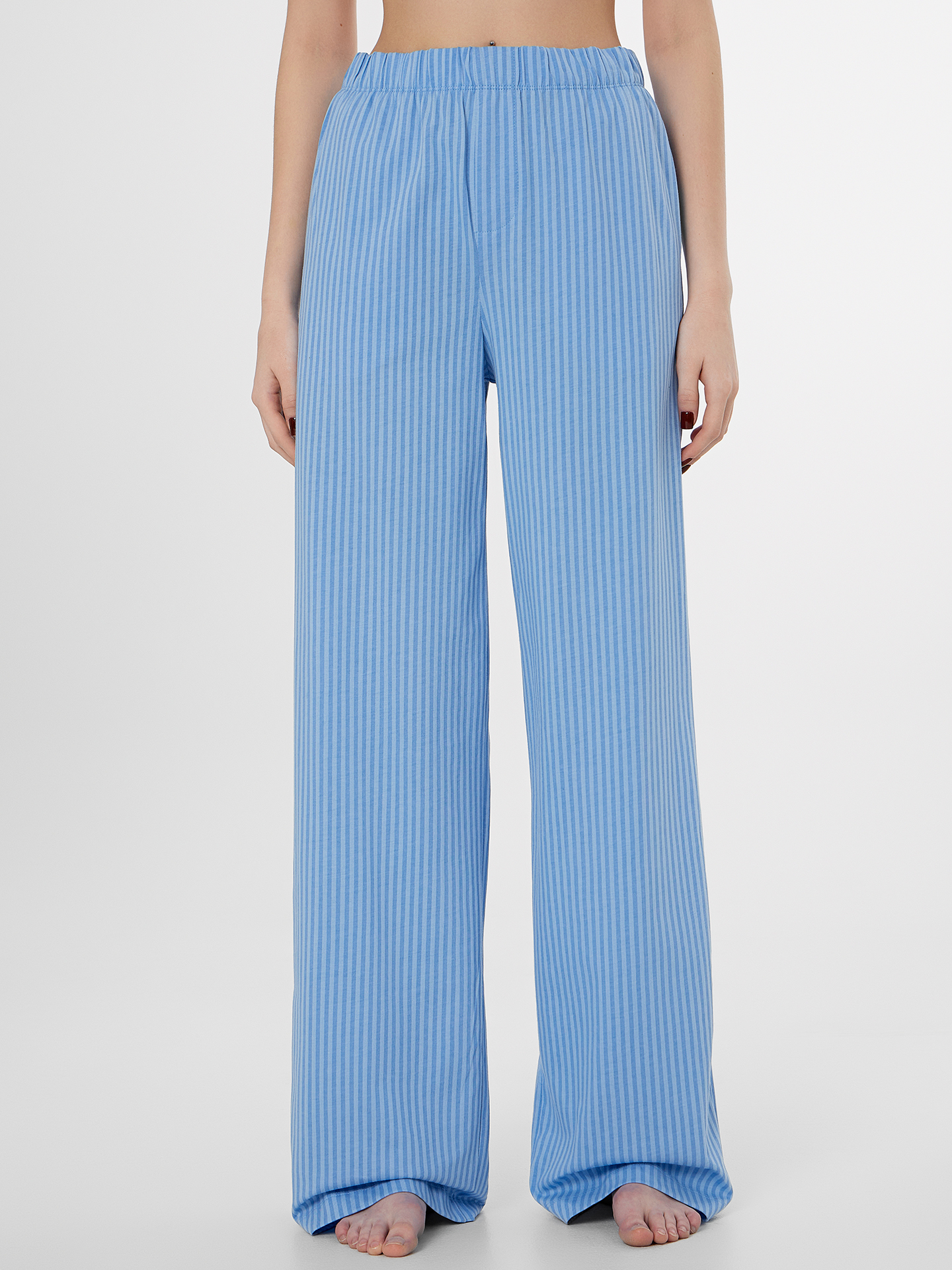 Брюки Mark Formelle (Марк Формэль) 532524-1/сине -голубая полоска +печать - фото 1