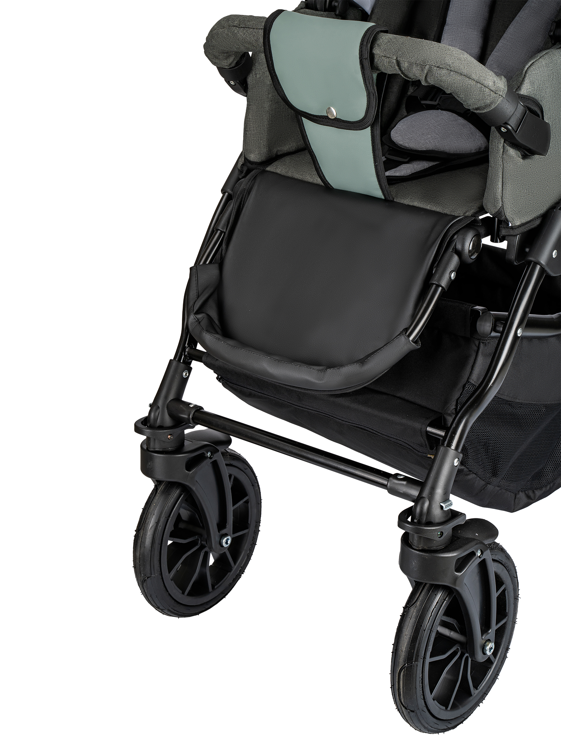 Коляска 2в1 alis Alvaro 10 серый-шалфей кожа - фото 19